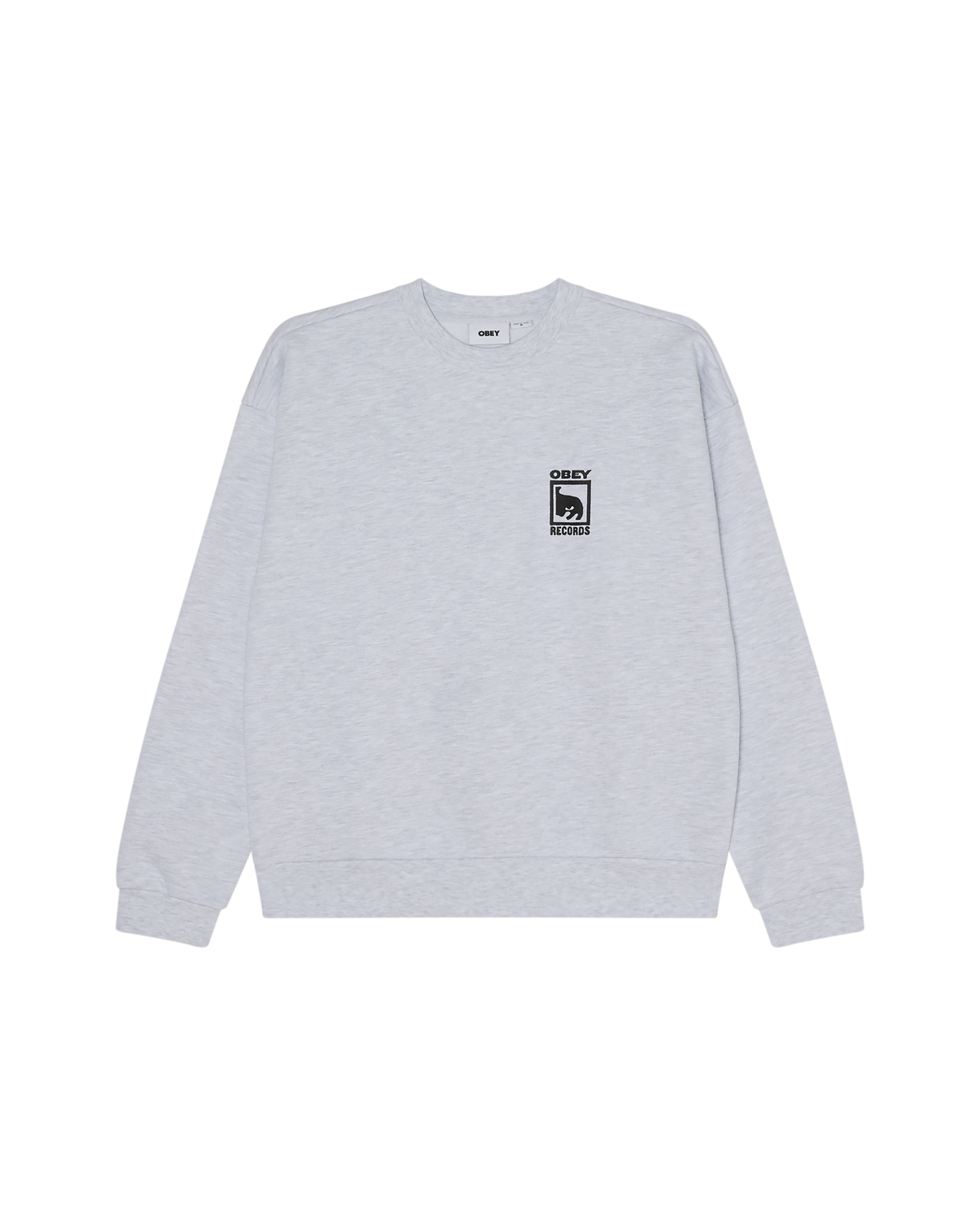 OBEY CLOTHING OBEY RECORDS EXTRA HEAVY CREW ASH GREY 111600101-AGRY