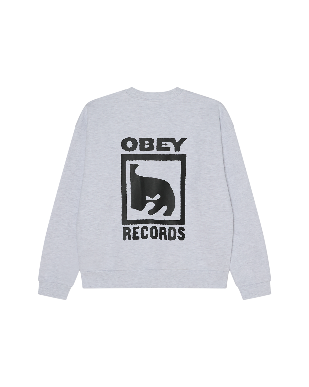 OBEY CLOTHING OBEY RECORDS EXTRA HEAVY CREW ASH GREY 111600101-AGRY