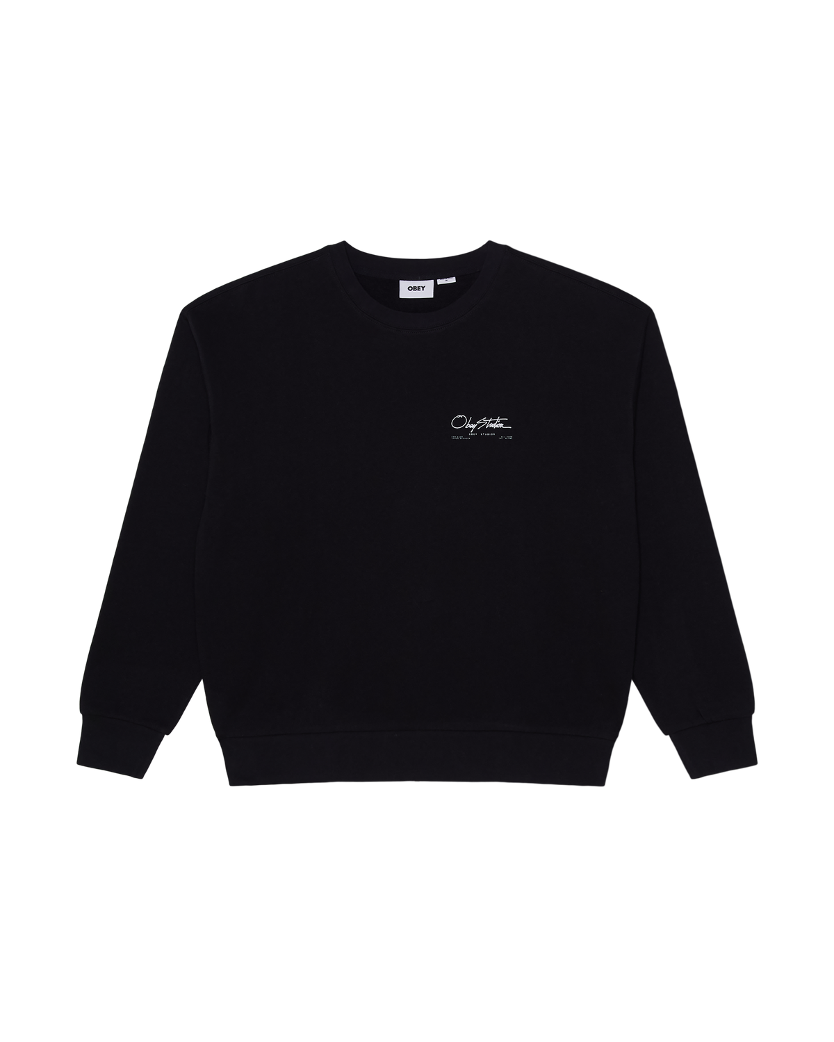 OBEY CLOTHING OBEY AUTOGRAPH CREW BLACK 111600104-BLK
