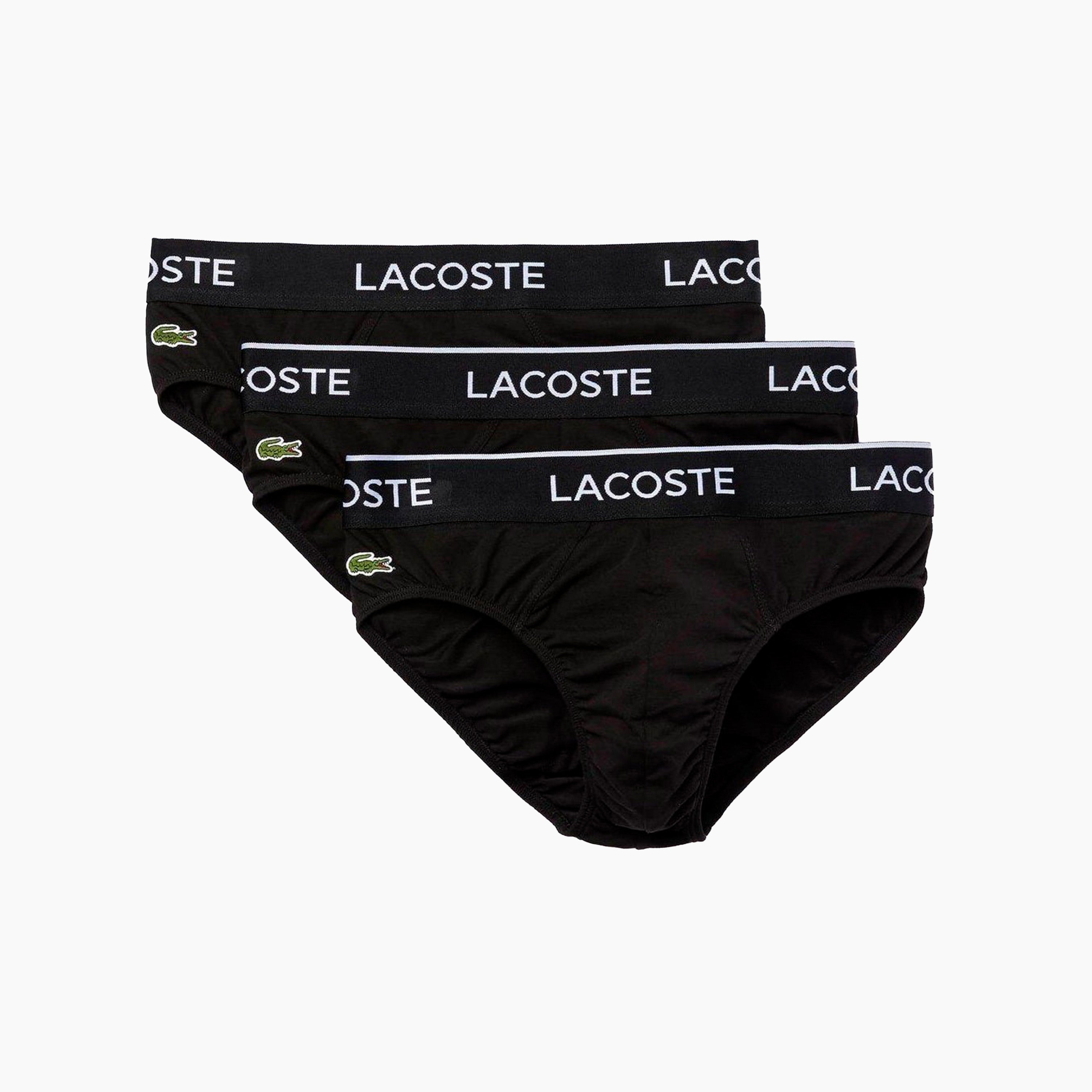 LACOSTE PACK 3 SLIP BLACK