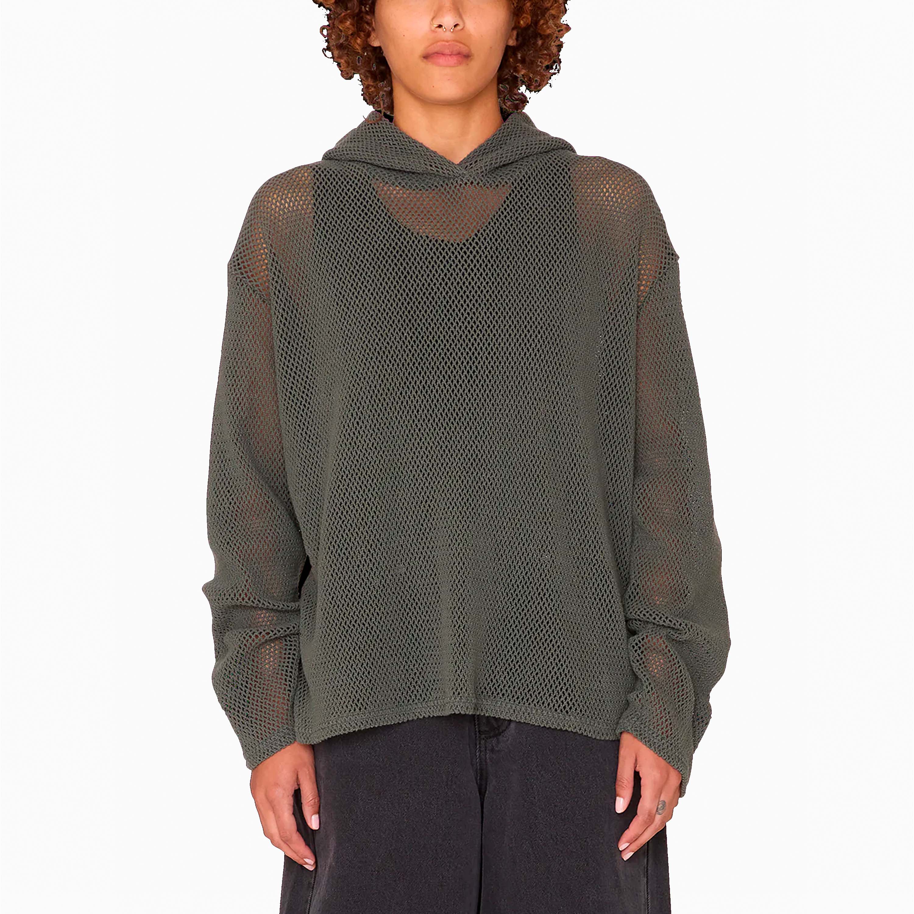 OBEY CLOTHING BILLY MESH HOOD LS INK GREY - 231030132