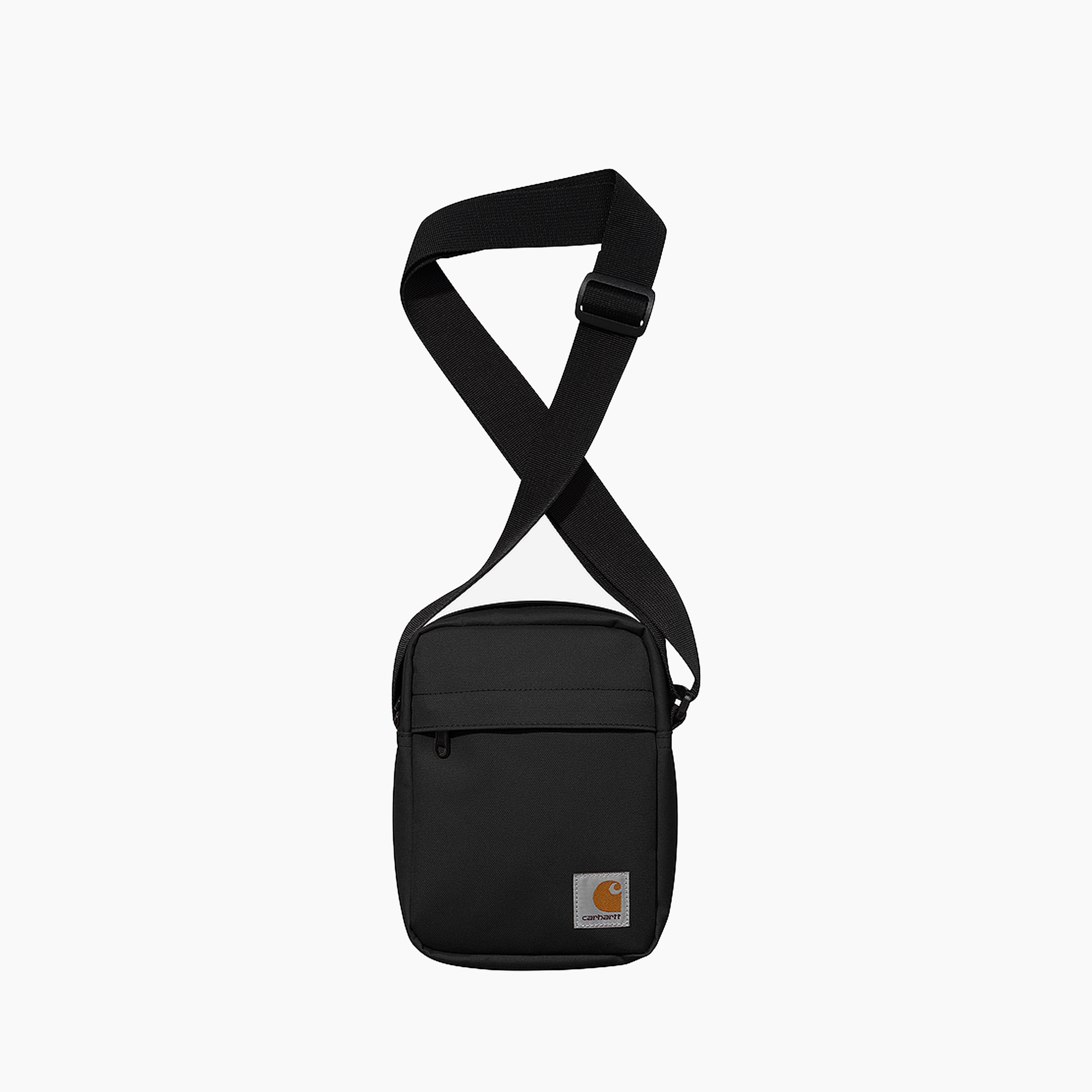 Bandolera Carhartt | Bandolera fabricada en lona de poliéster reciclado, repelente al agua y no tiene forro. Cuenta con un compartimiento principal con cremallera y un bolsillo frontal. Además, un bolsillo interior de malla. Correa ajustable para hombro y una etiqueta cuadrada para complementar el diseño.