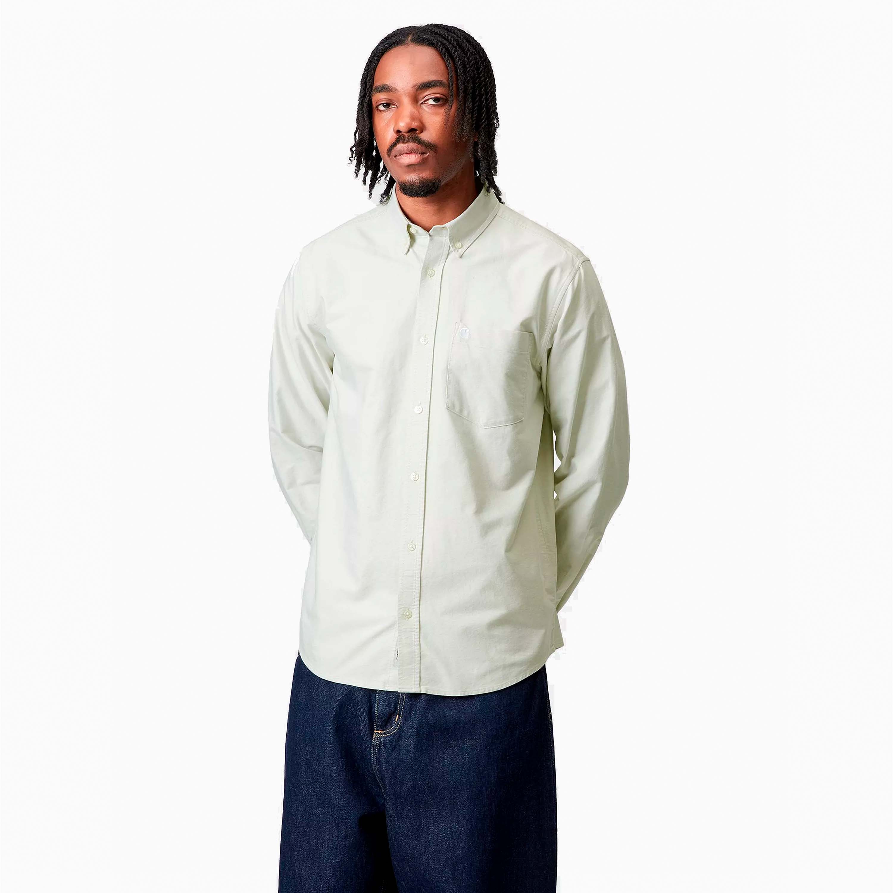 CARHARTT WIP C LOGO SHIRT OXFORD OLIVA CHIARA I030799-31N