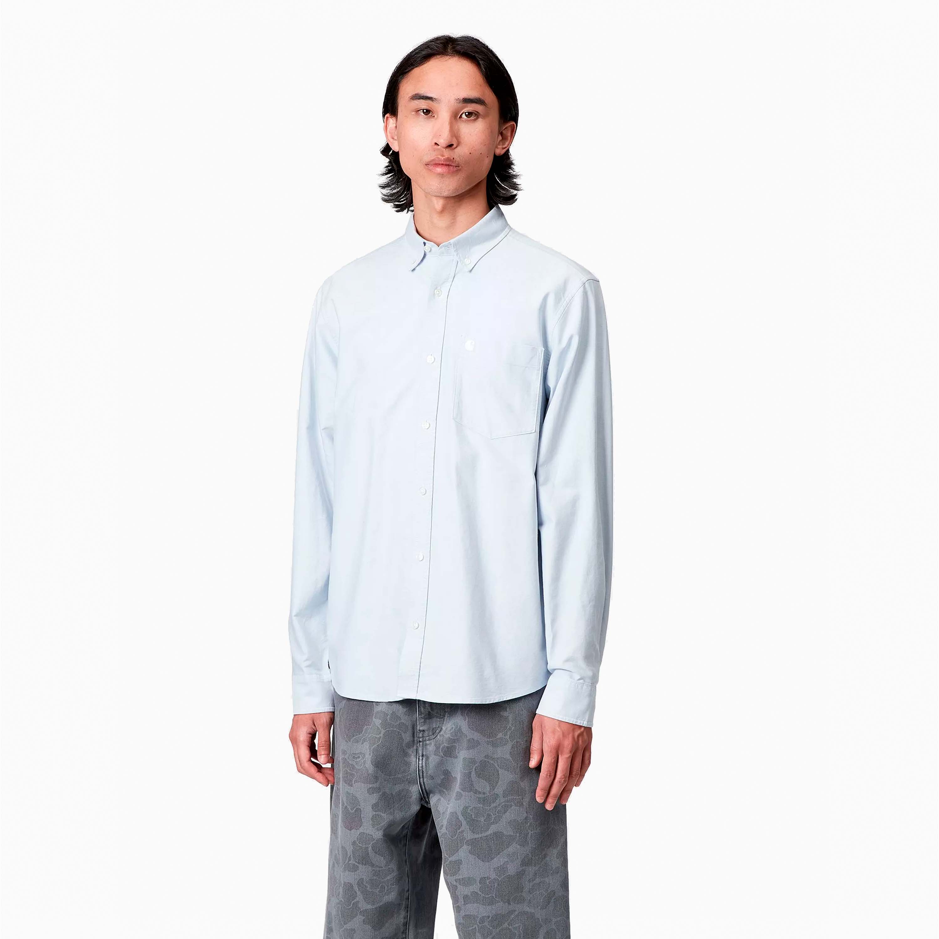 CARHARTT WIP C LOGO SHIRT OXFORD BLU FOG I030799-31L