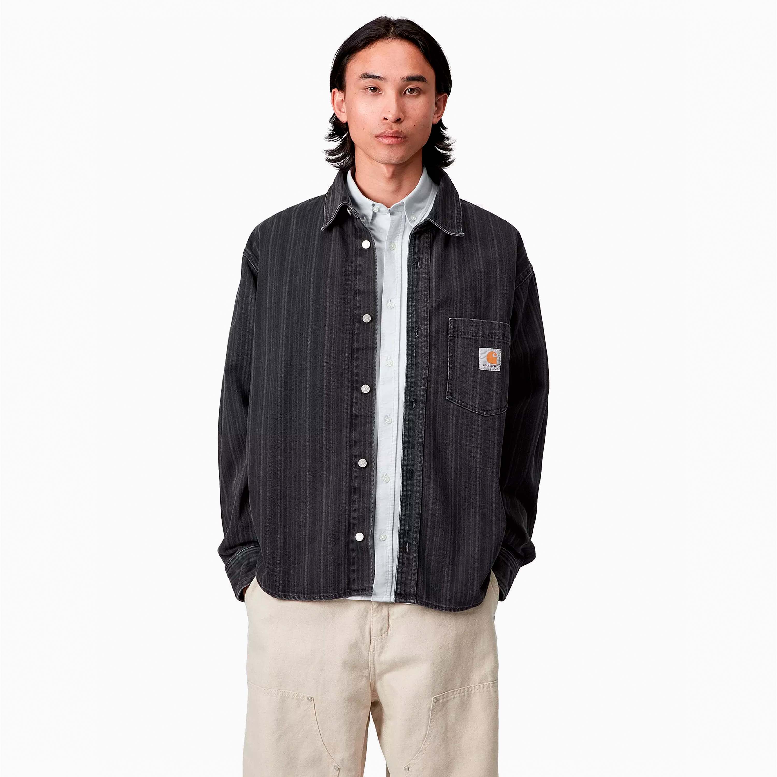 CARHARTT WIP RYLAN SHIRT JAC HAMPTON NERO I035567-32I