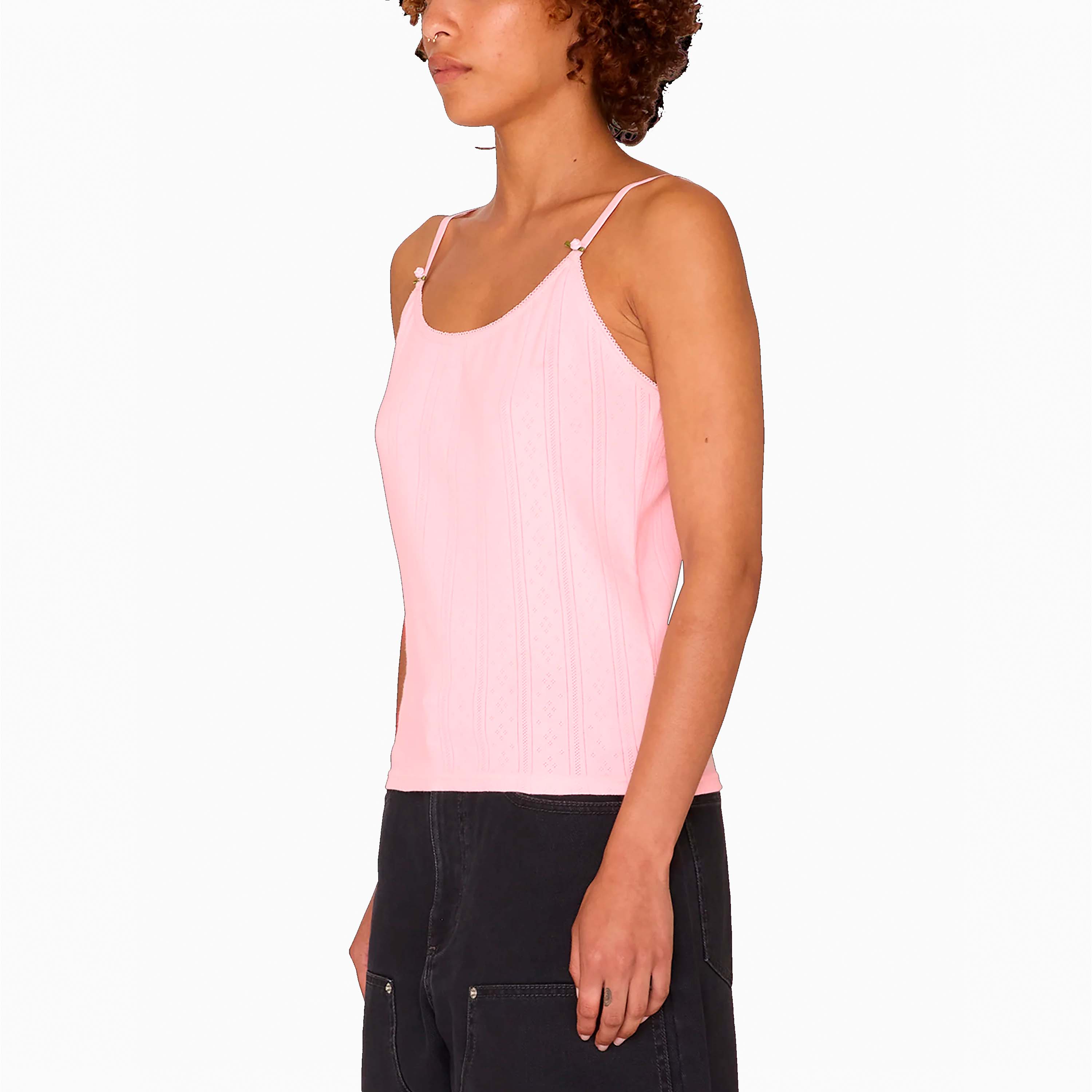 OBEY CLOTHING ROSALINE POINTELLE TANK LIGHT PINK - 234050150