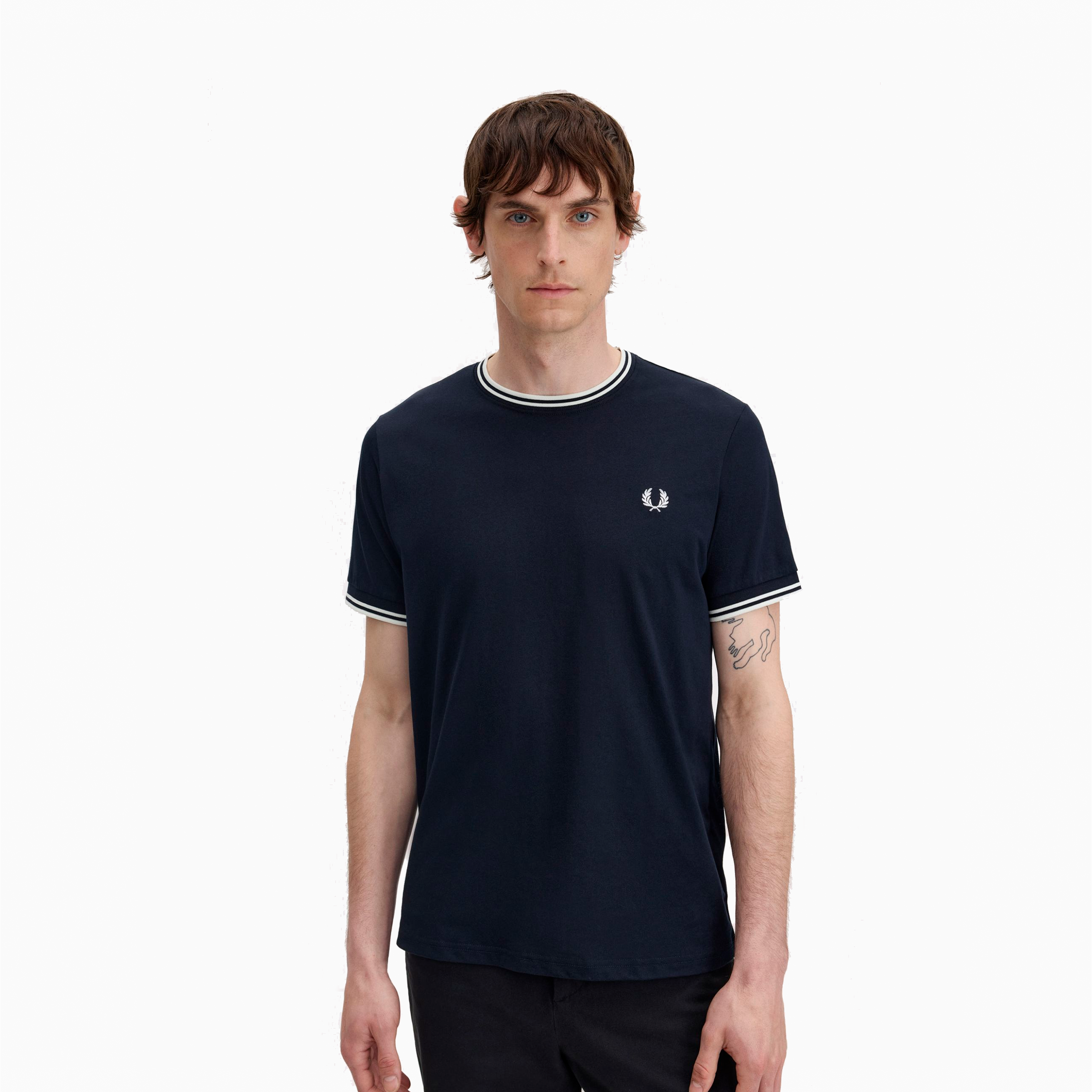 FRED PERRY TWIN TIPPED T-SHIRT BLUE - M1588-Y21
