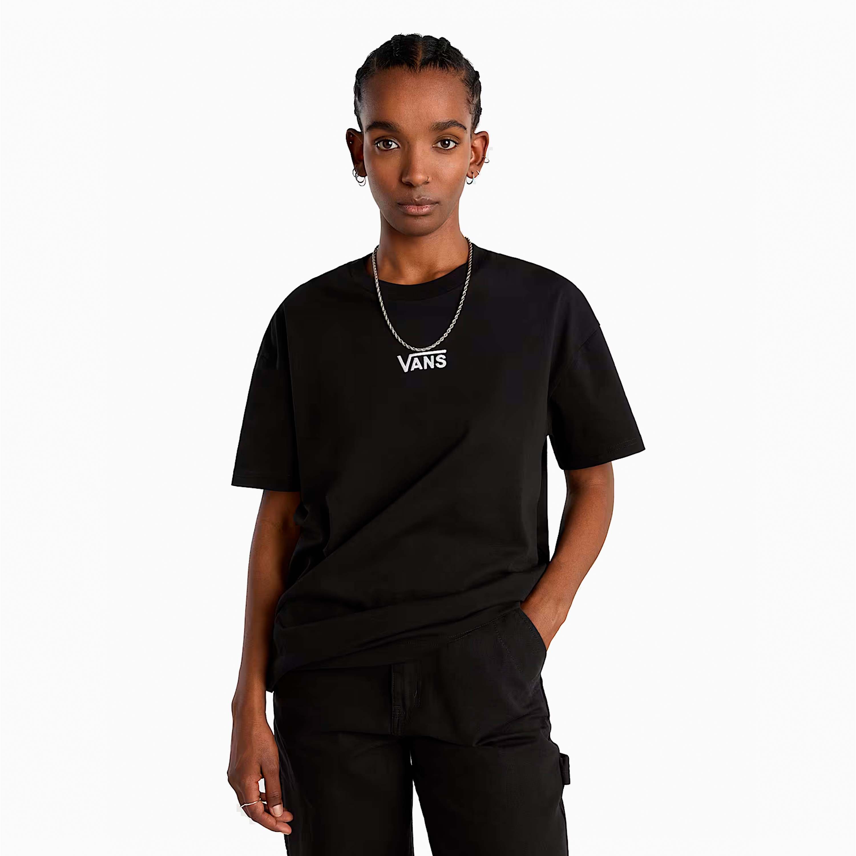 VANS FLYING V T-SHIRT OVERSIZED BLACK VN0A7YUTBLK