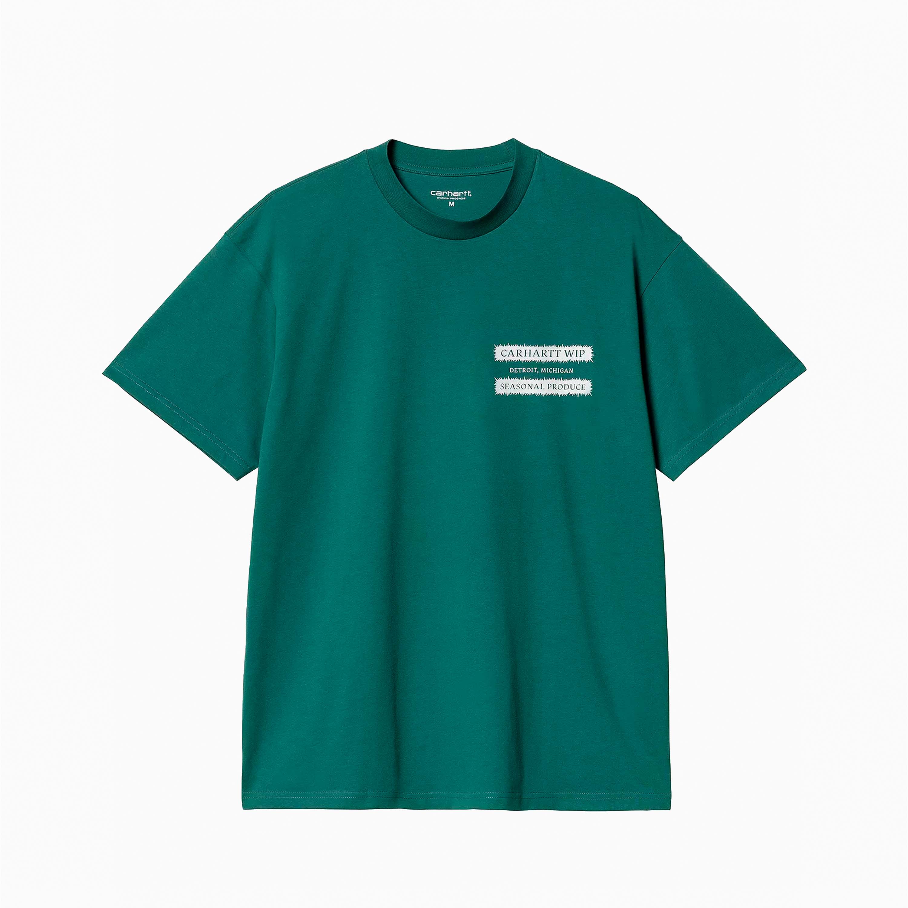 CARHARTT WIP CATALOGUE TEE SHIRT RAINFOREST & WHITE I034644-2SG