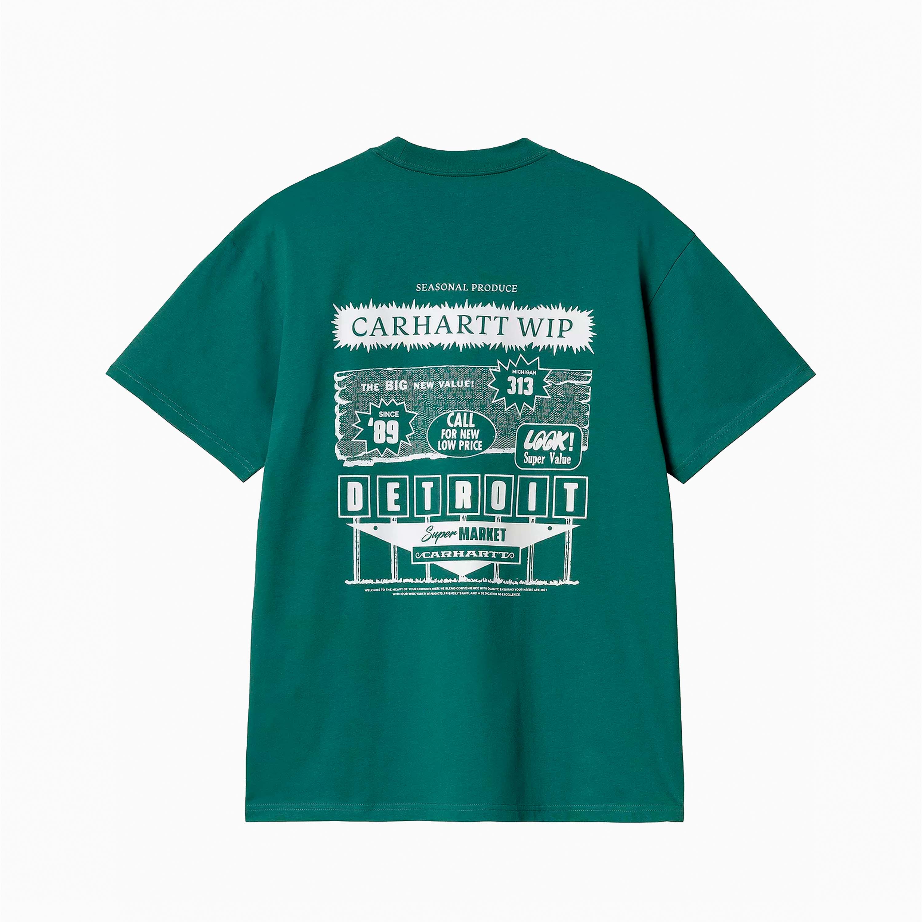 CARHARTT WIP CATALOGUE TEE SHIRT RAINFOREST & WHITE I034644-2SG