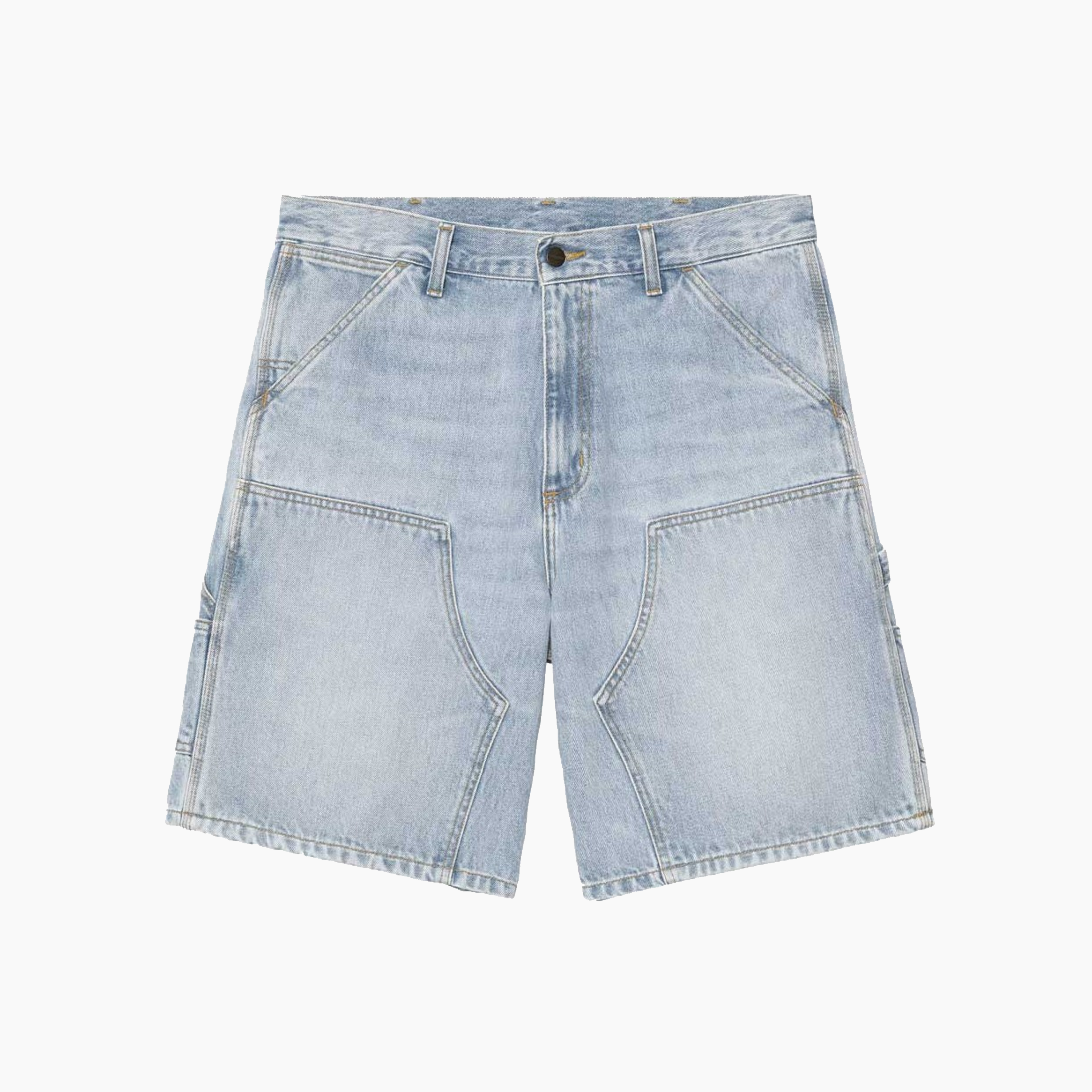 CARHARTT WIP DOUBLE KNEE SHORT BLUE HEAVY WORN BLEACHED I034867.01.WU