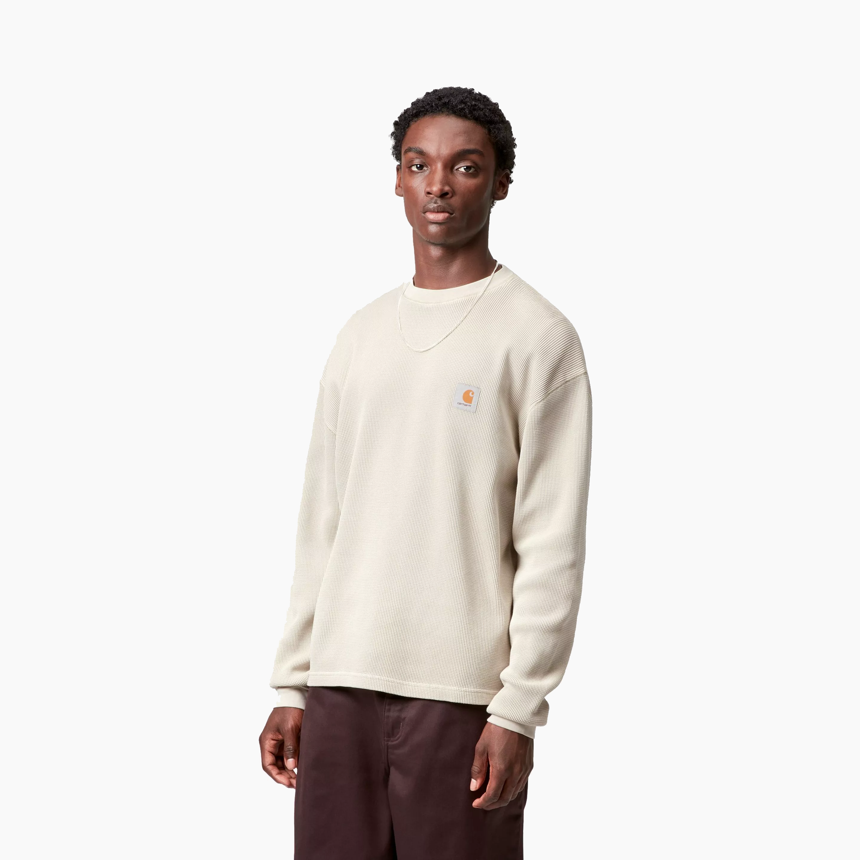 CARHARTT WIP LS WAFFLE T-SHIRT FLEU DE SEL GARGEMENT DYED I035304-2LP