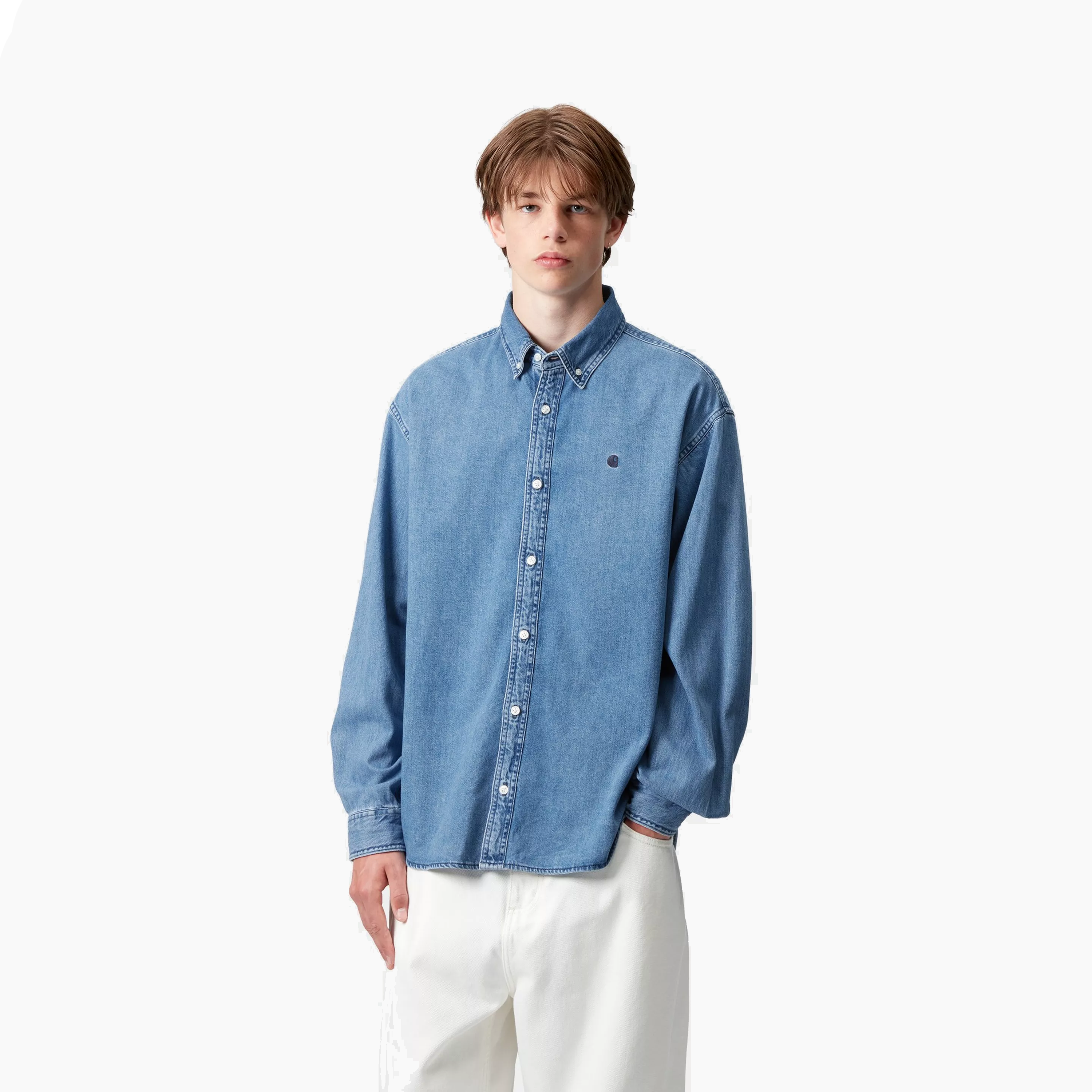 CARHARTT WIP LUCAS SHIRT BLUE STONE WASHED I034525-0106