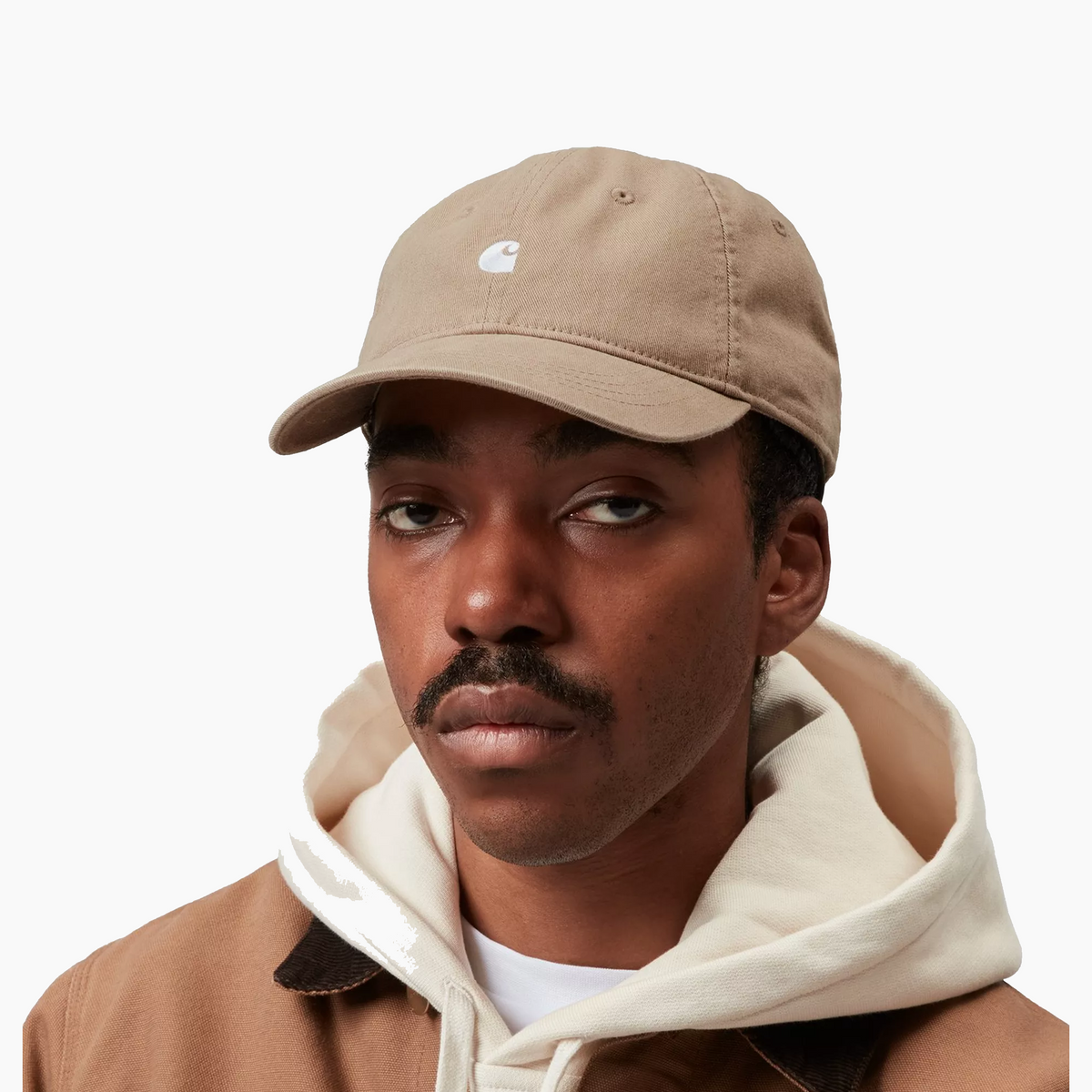 CARHARTT WIP MADISON LOGO CAP LEATHER / WHITE I036730