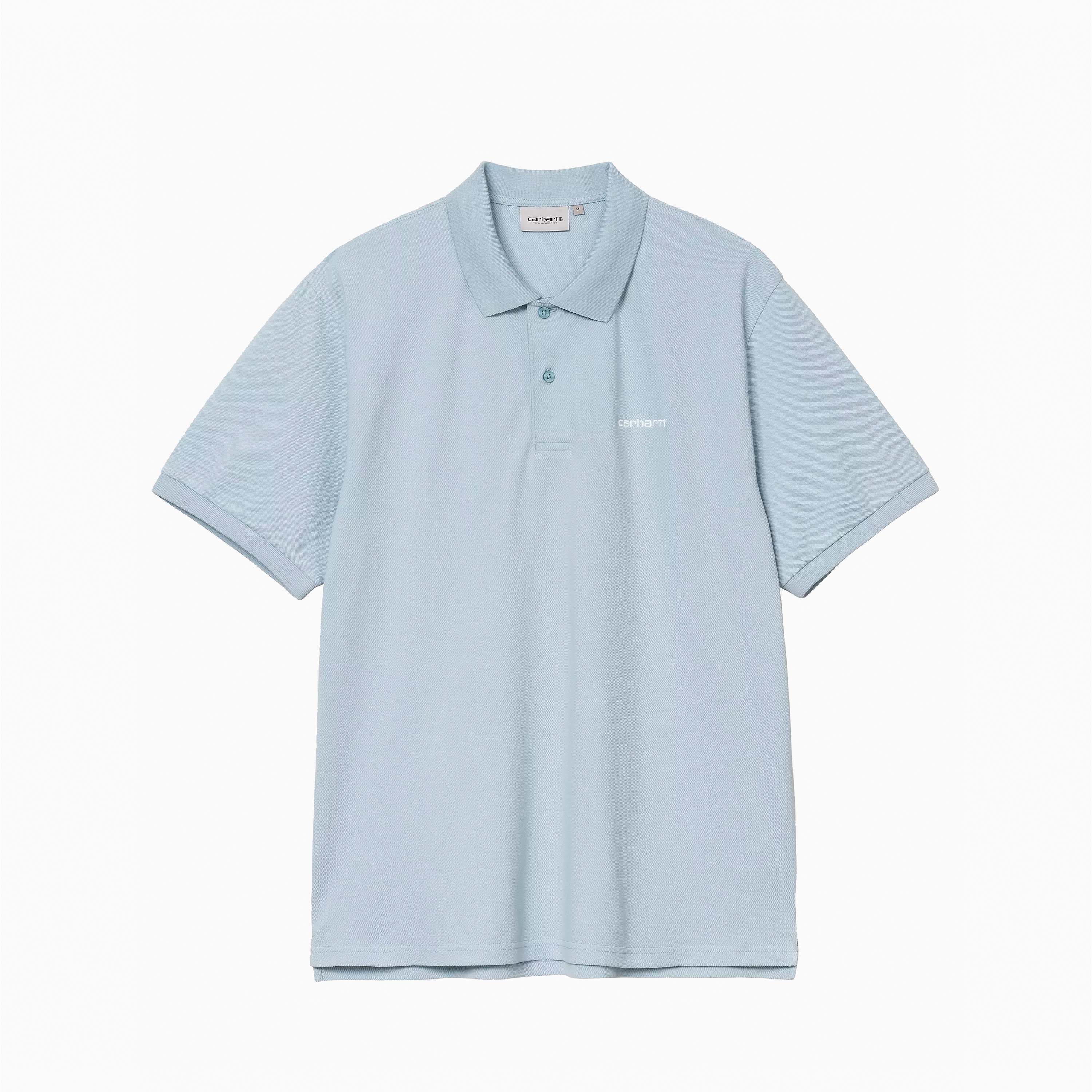 CARHARTT WIP SCRIPT POLO BLUE FOG & WHITE I035231-31L
