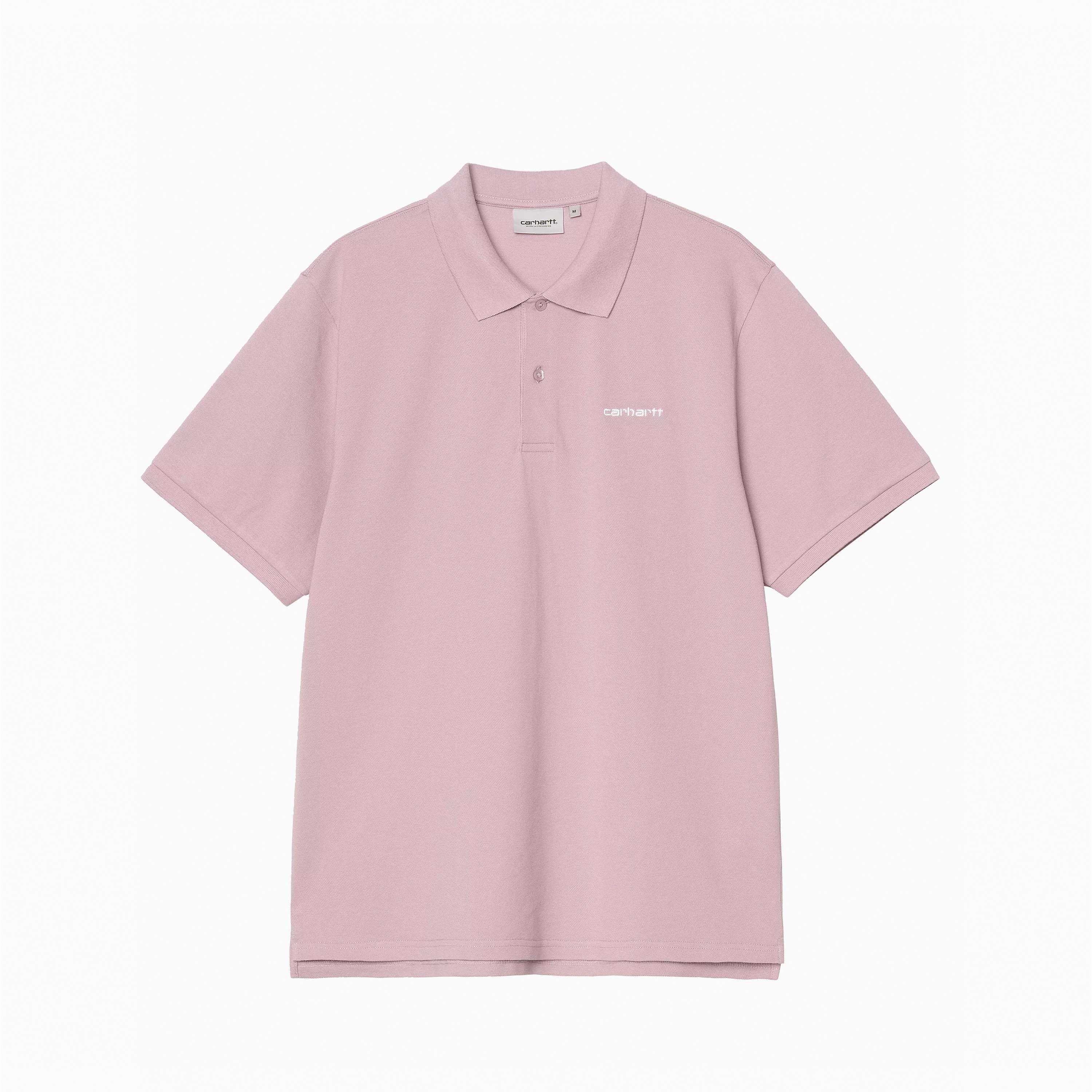 CARHARTT WIP SCRIPT POLO PINK FOG & WHITE I035231-31M