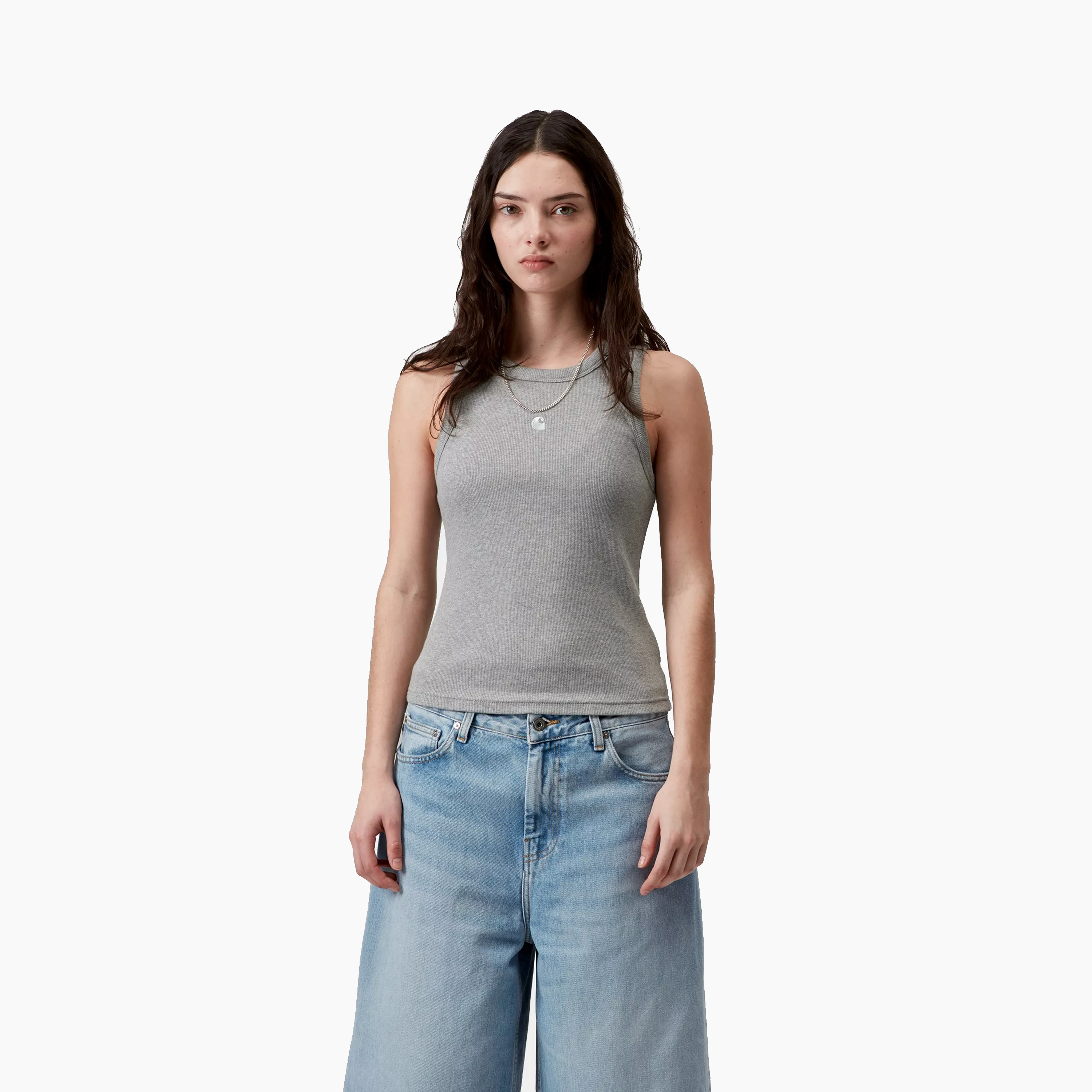 CARHARTT WIP W PHILIPS A-SHIRT GREY HEATHER I034624.V6