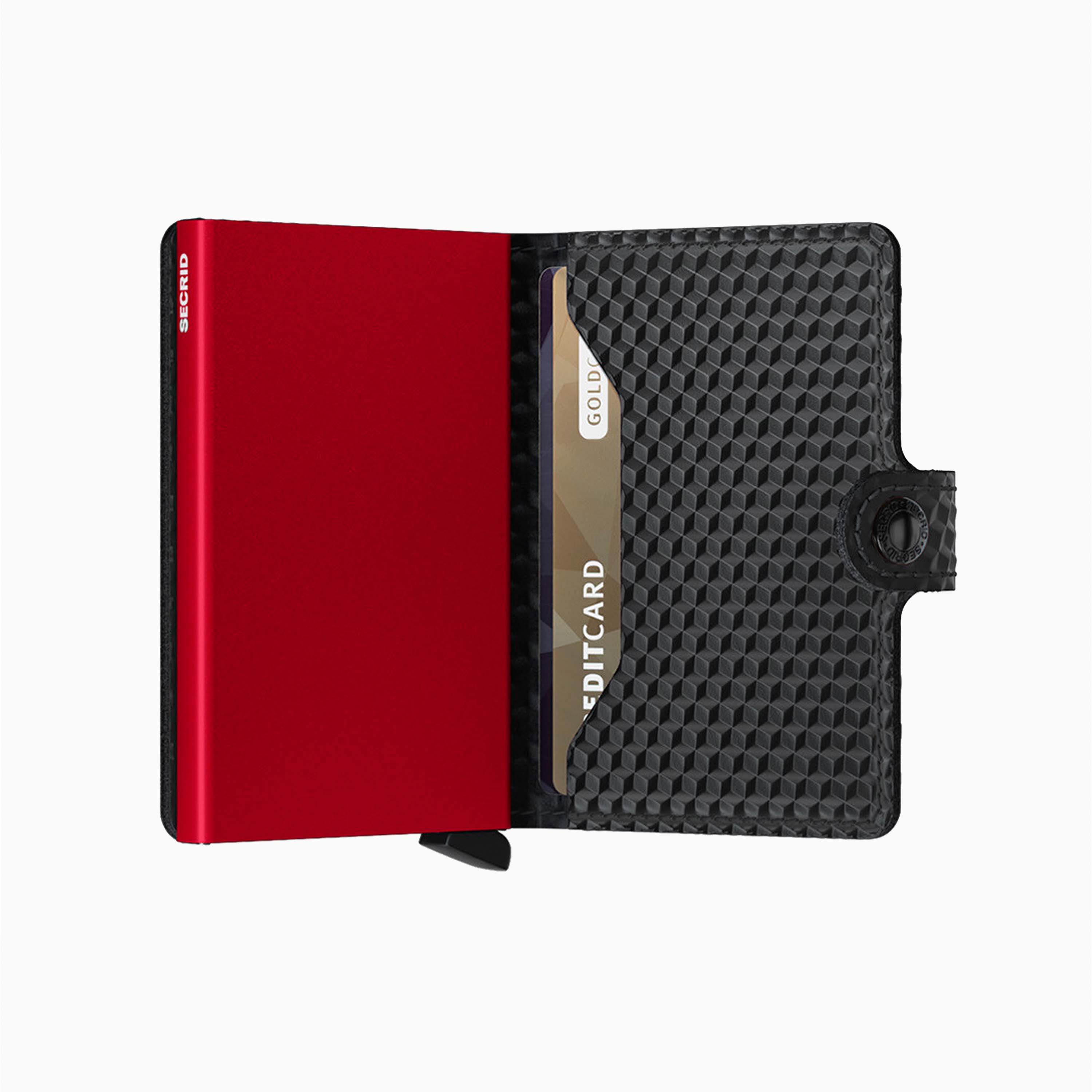 SECRID MINIWALLET CUBIC BLACK RED MCU-BLACK RED