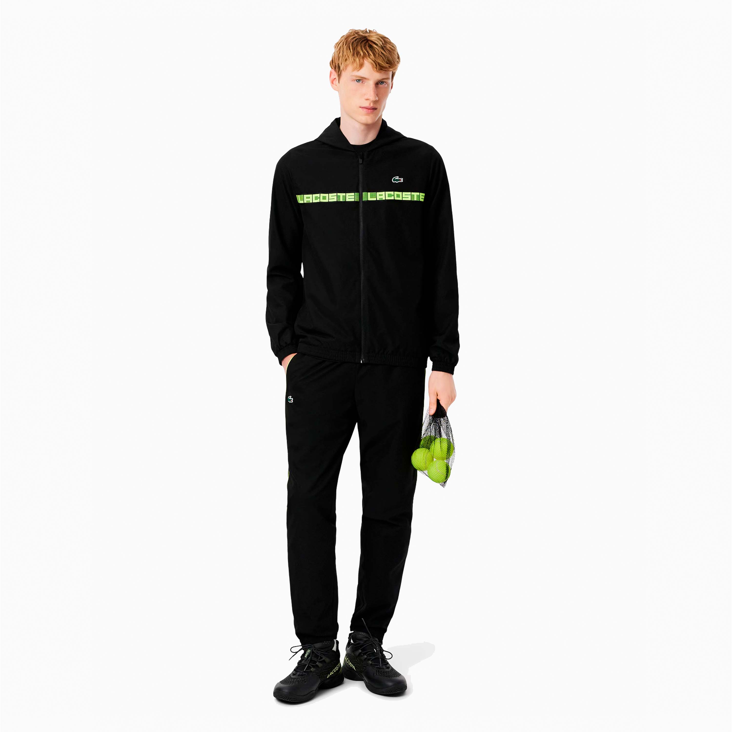 LACOSTE LOGO STRIPE TENNIS TRACKSUIT BLACK WH4757-031