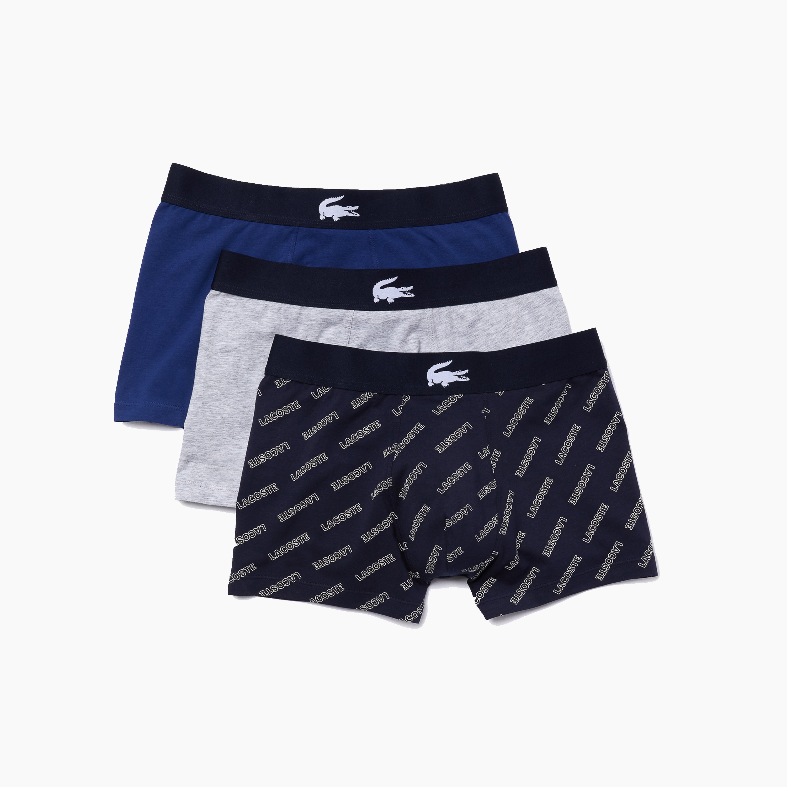 LACOSTE TRUNK 3 PACKS UNDERWEAR NAVY BLUE / WHITE - 5H1774
