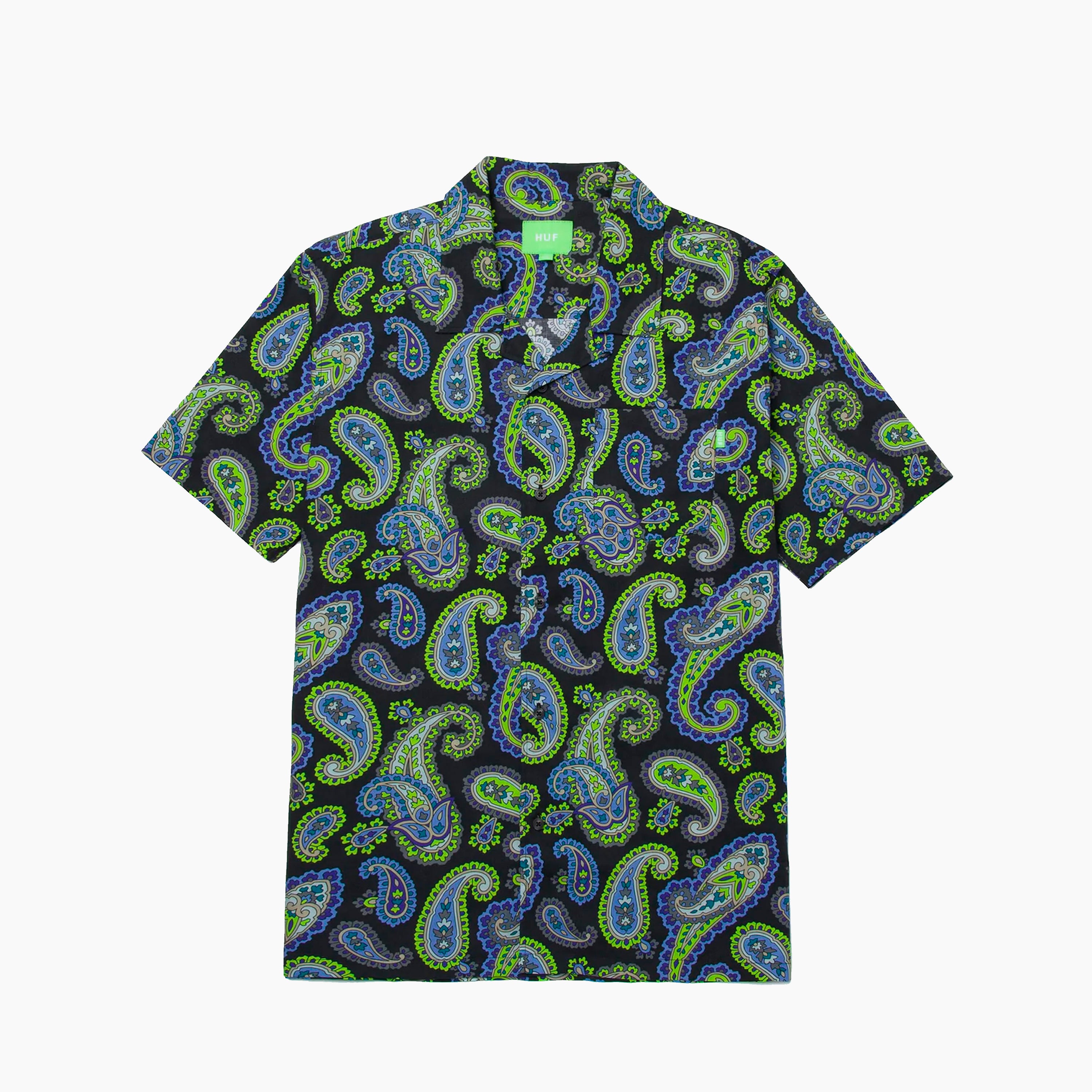 HUF WORLDWIDE CHEMISE TISSÉE PAISLEY VERT ET BLEU - BU000145