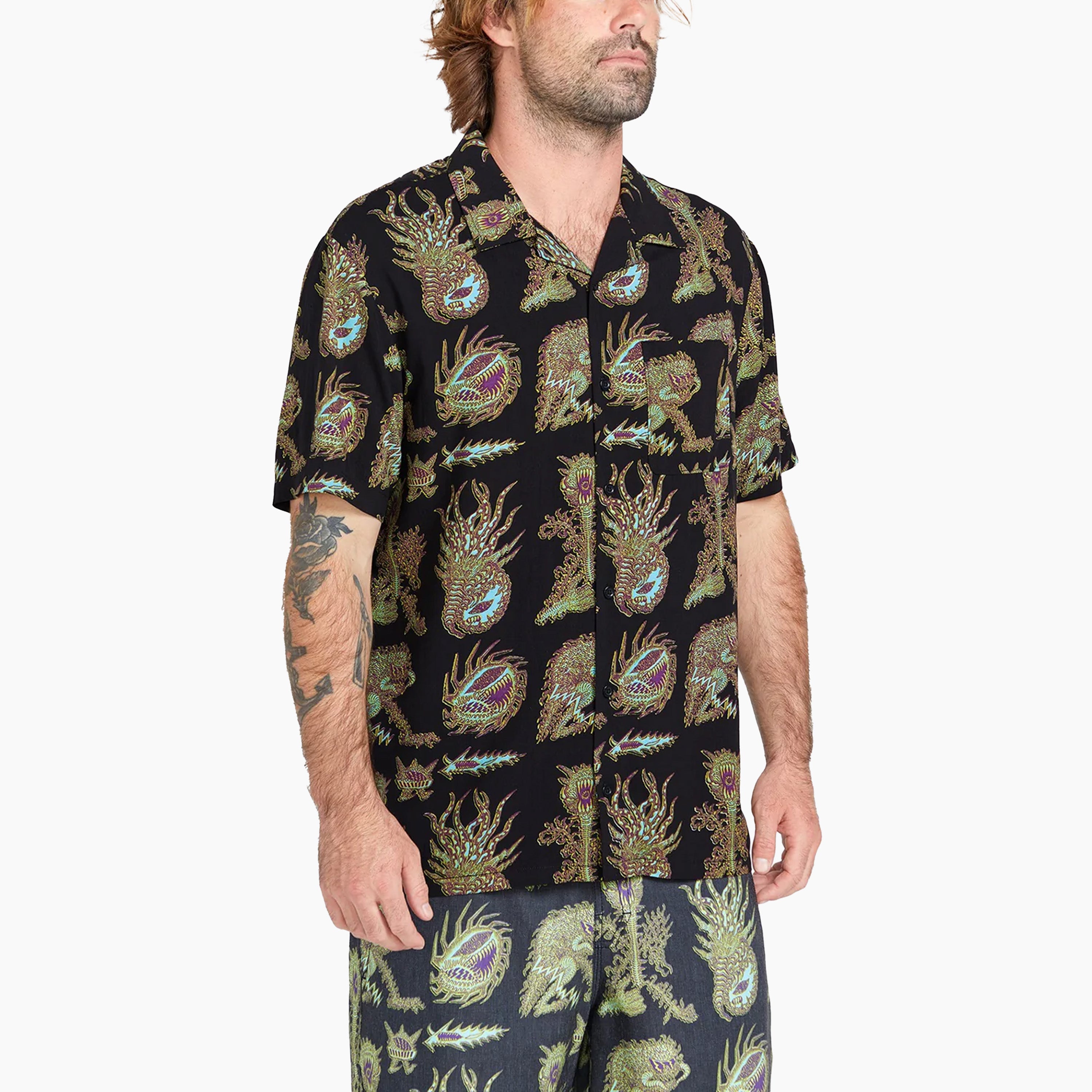 CAMICIA TETSUNORI DELL'ARTISTA IN EVIDENZA VOLCOM NERA - A0412409