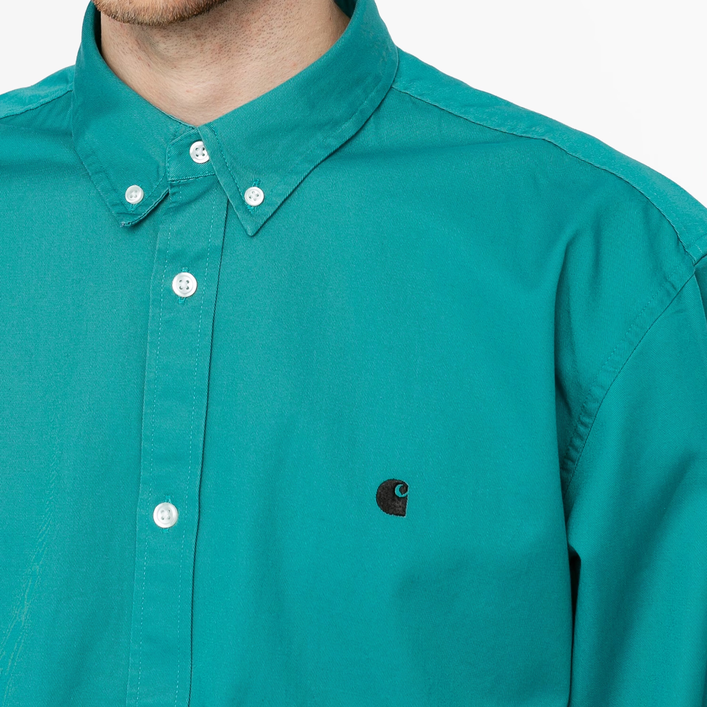 CARHARTT WIP MADISON LS SHIRT FROATED TURQUOISE - I023339