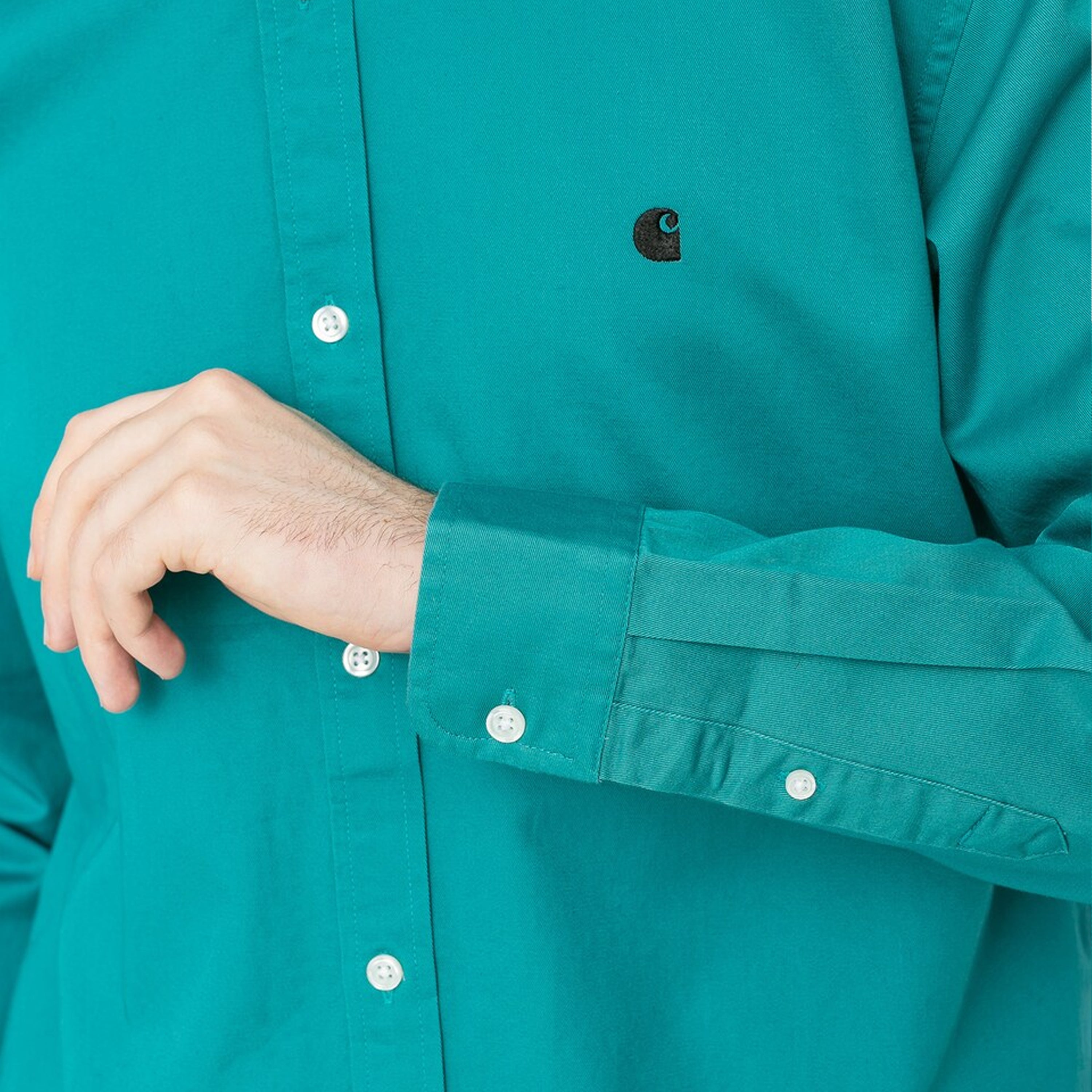 CARHARTT WIP MADISON LS SHIRT FROATED TURQUOISE - I023339