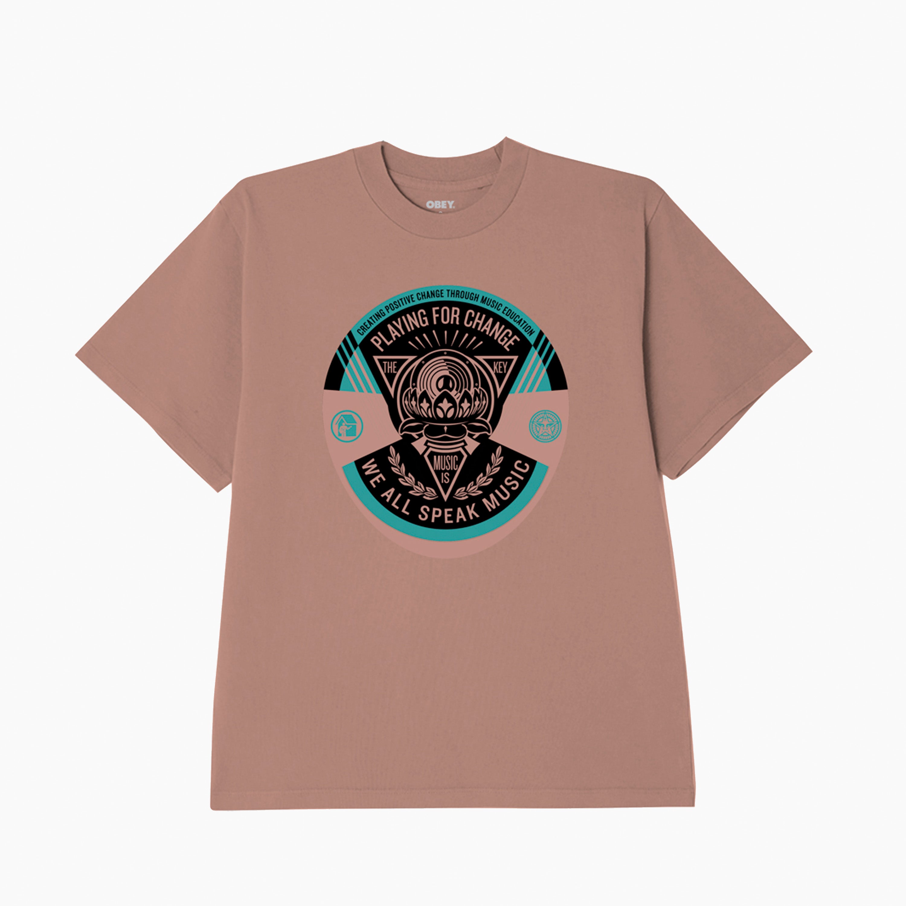Obey Italian Clay Brown Multi Logo 24h Shipping Obey T