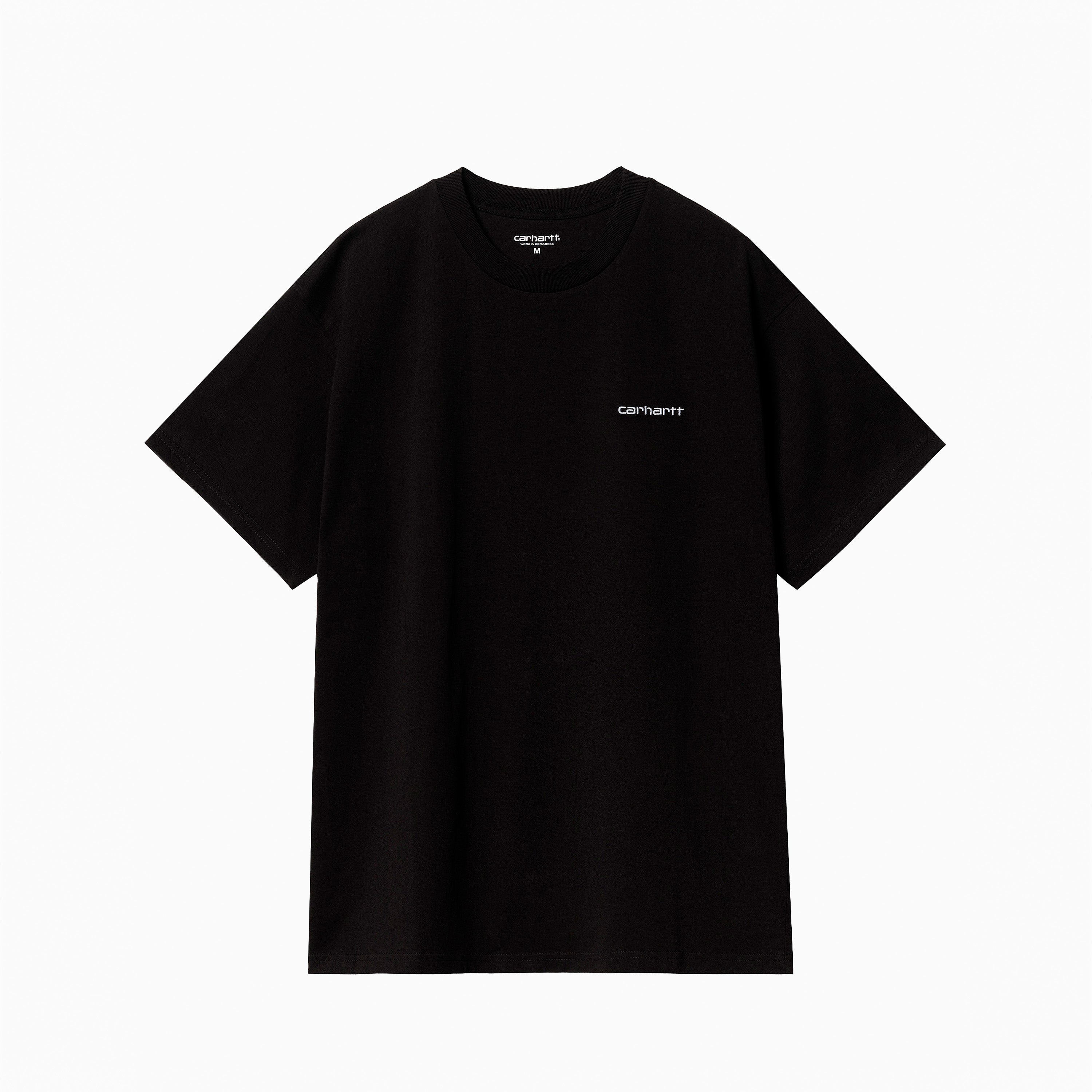 CARHARTT WIP SCRIPT EMBROIDERY T-SHIRT BLACK & WHITE - I030435