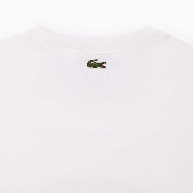 LACOSTE REGULAR FIT T-SHIRT MONOGRAM WHITE & GREEN AND BLUE - TH1415