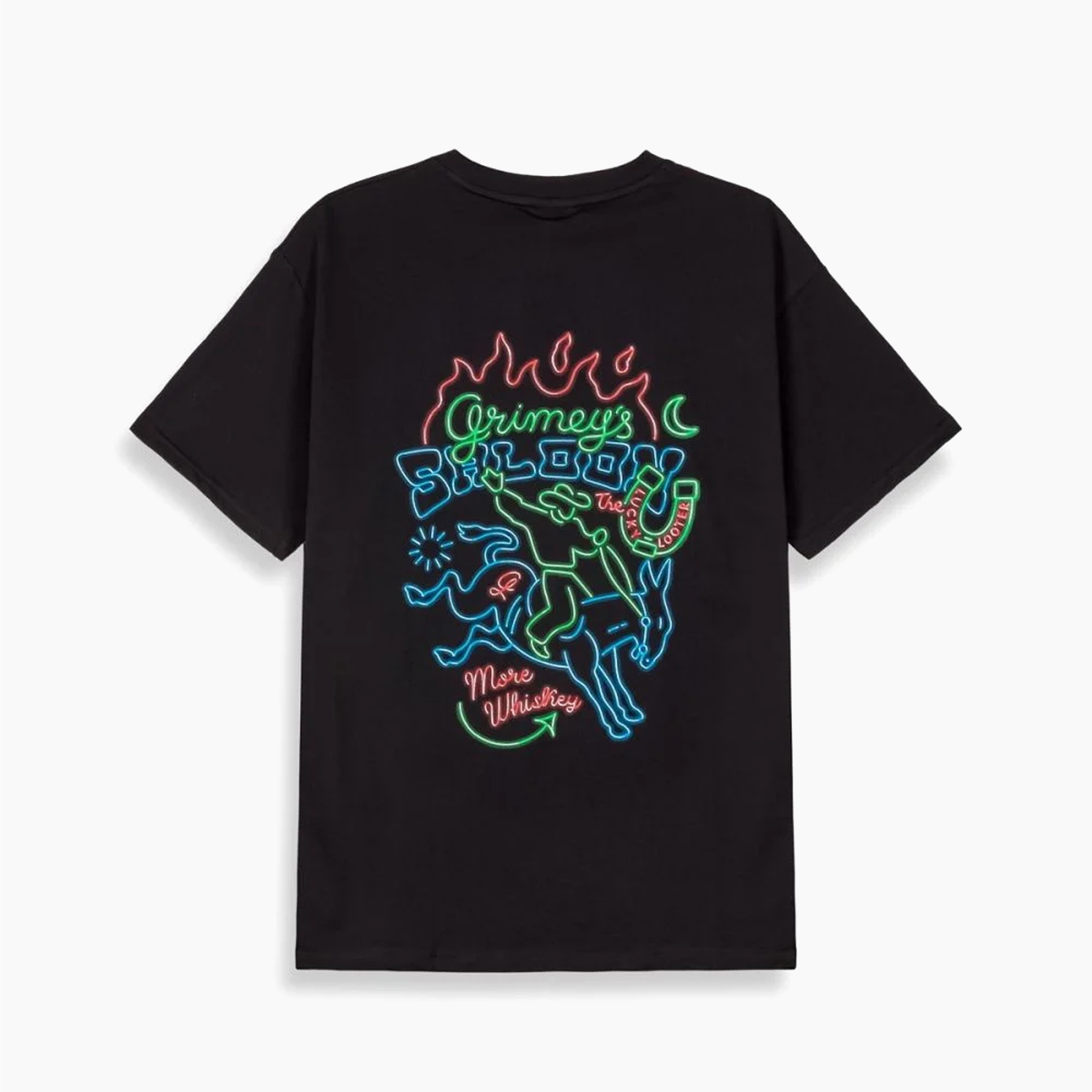 GRIMEY LONE HAND LUCKY LOOTER REGULAR TEE NOIR GA745-BLK