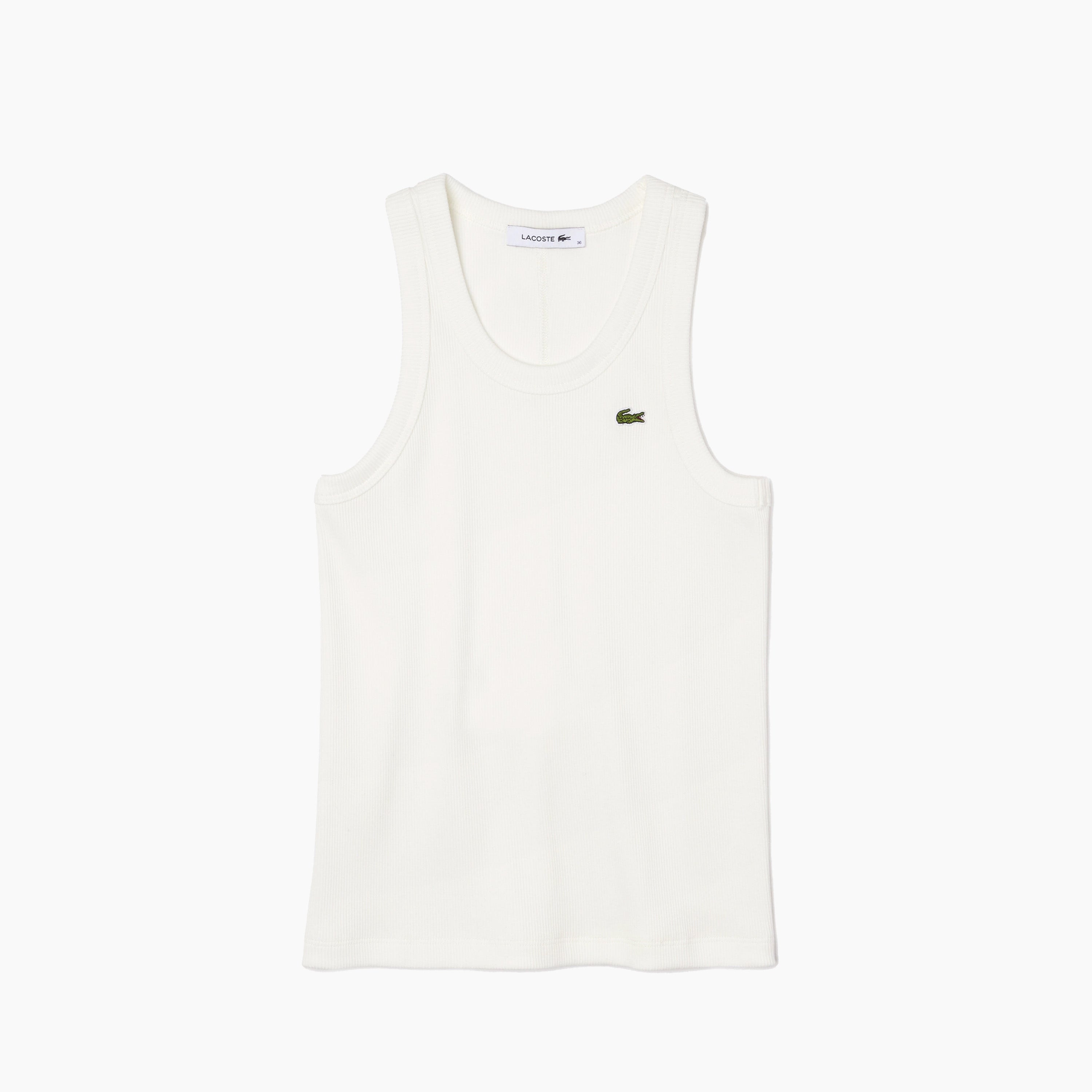 LACOSTE TANK SLIM FIT ALGODÃO ORGÂNICO BRANCO - TF5388