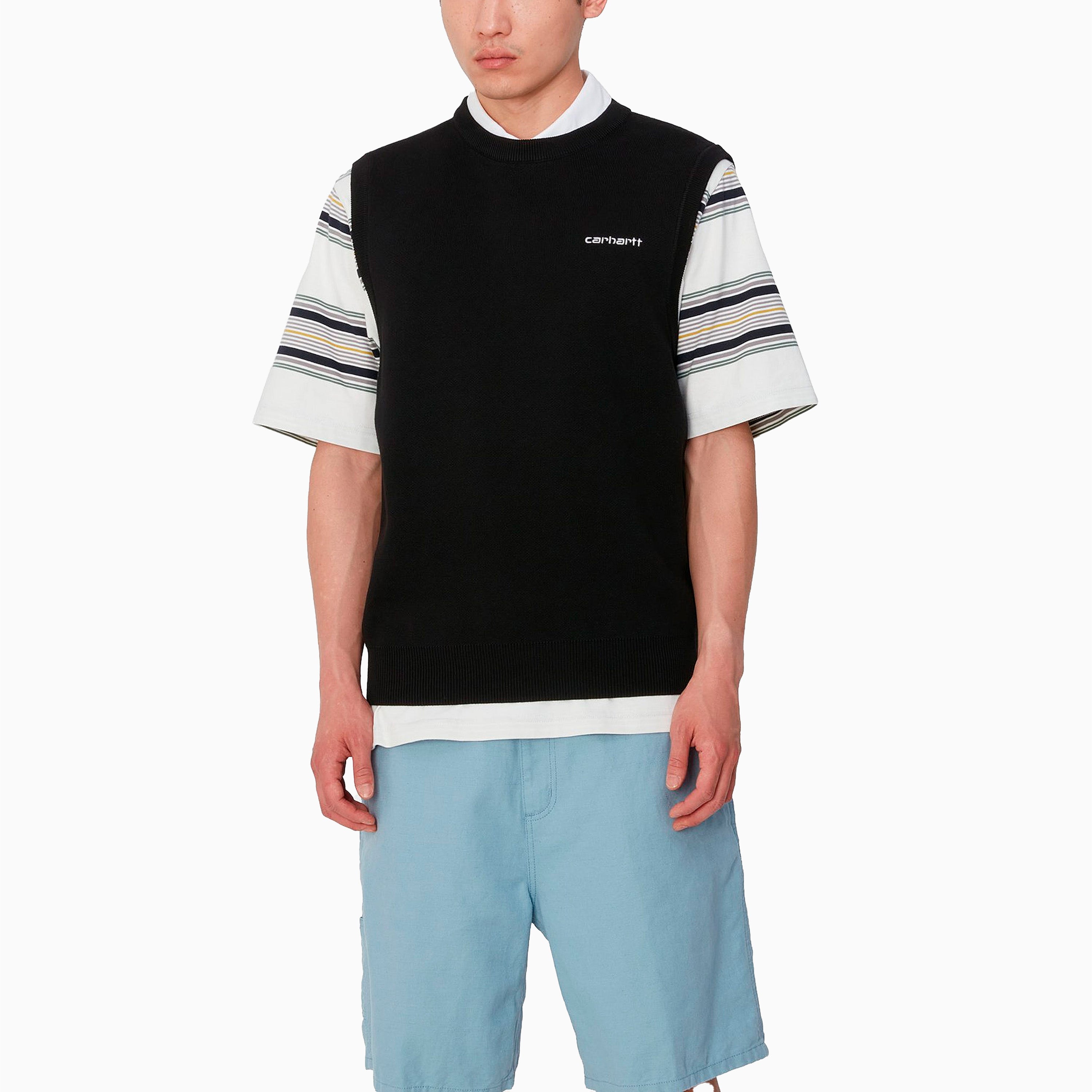 CARHARTT WIP SCRIPT GILET PULL NOIR ET BLANC - I033696