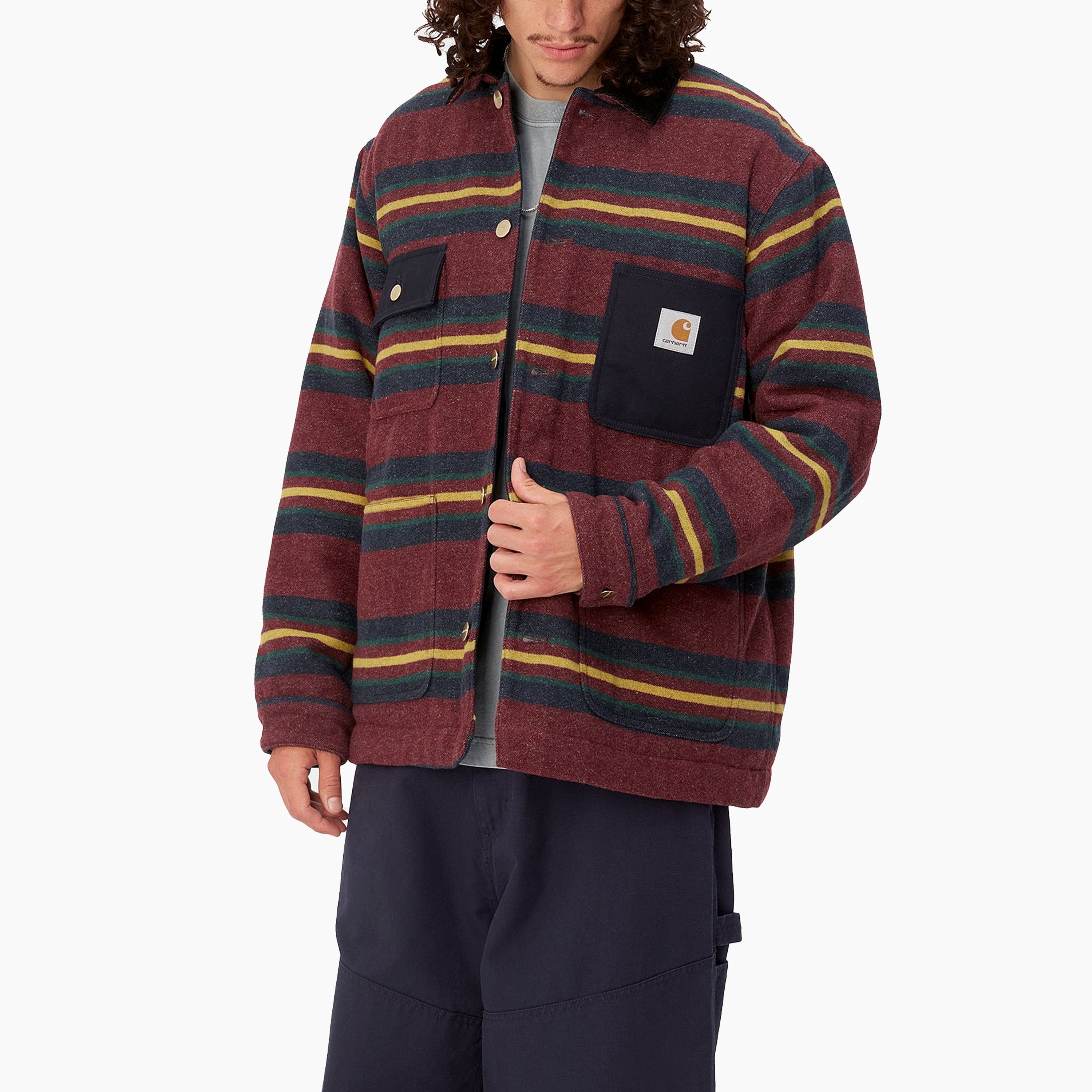 CARHARTT WIP OREGON JACKET STARCO STRIPE & BORDEAUX - I032254