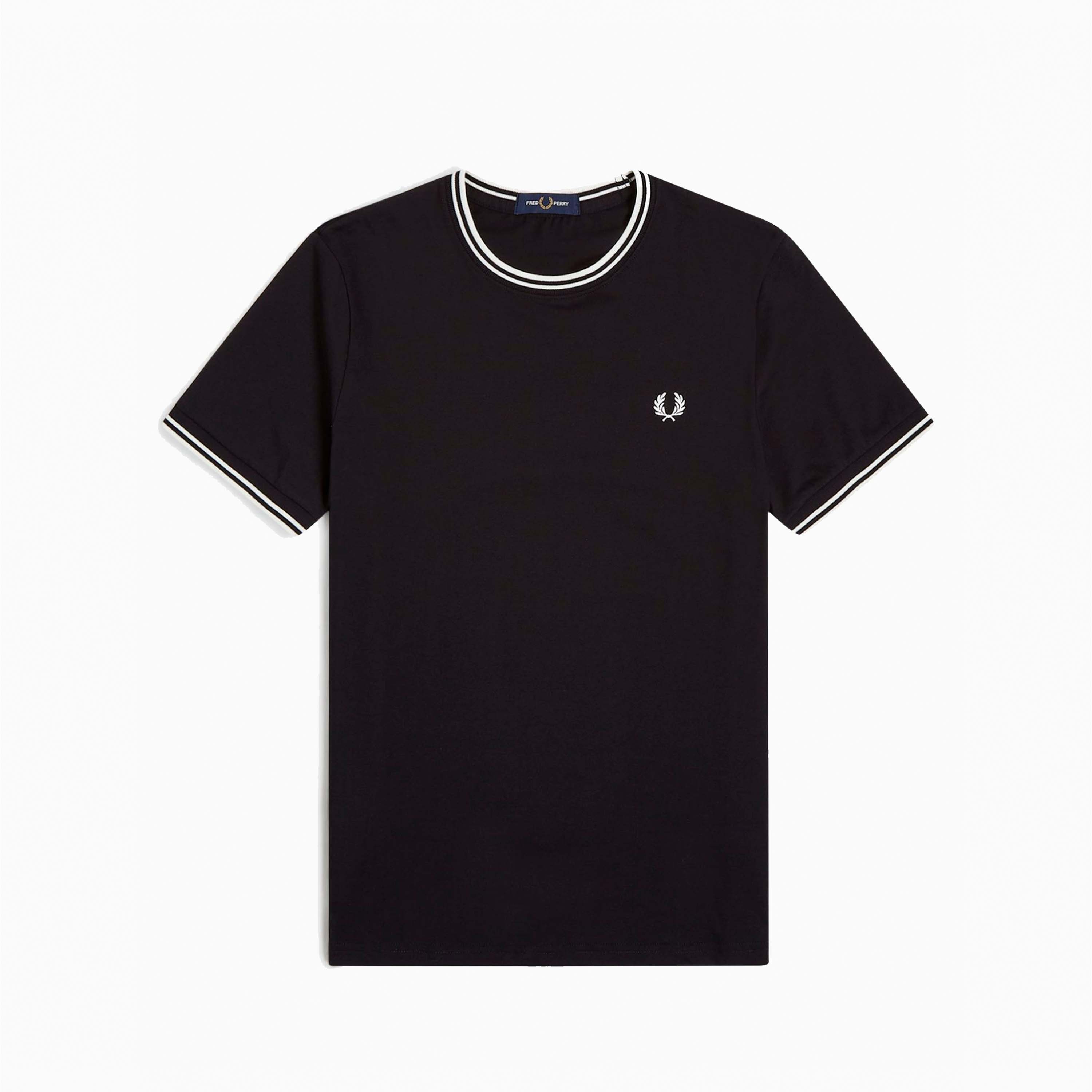 FRED PERRY TWIN TIPPED T-SHIRT BLACK M1588-102