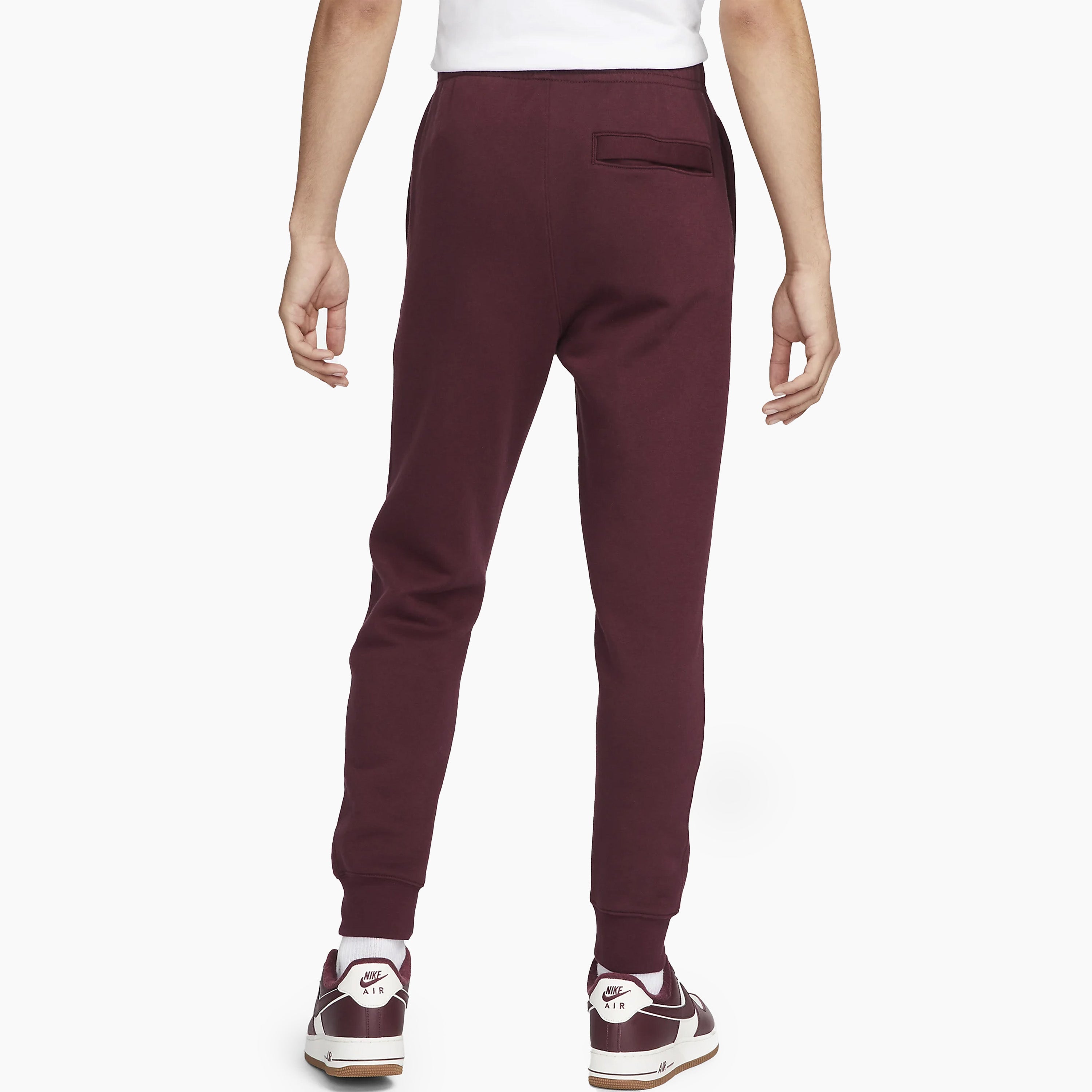 NIKE SPORTSWEAR CLUB JOGGERS NIGHT MAROON & WHITE - BV2671