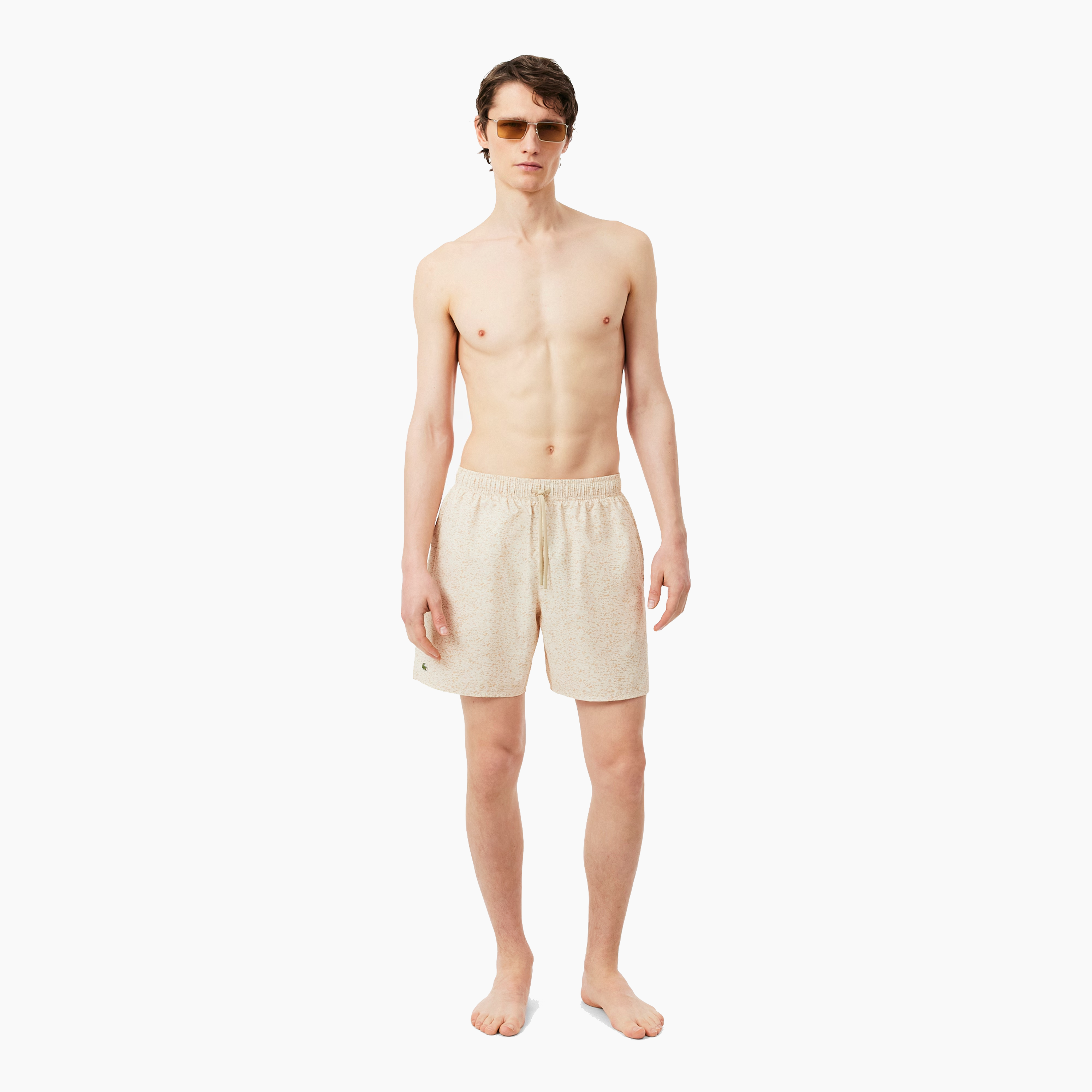 LACOSTE BOARDSHORT MID LENGTHS MALE ADULT BEIGE MH1842-419
