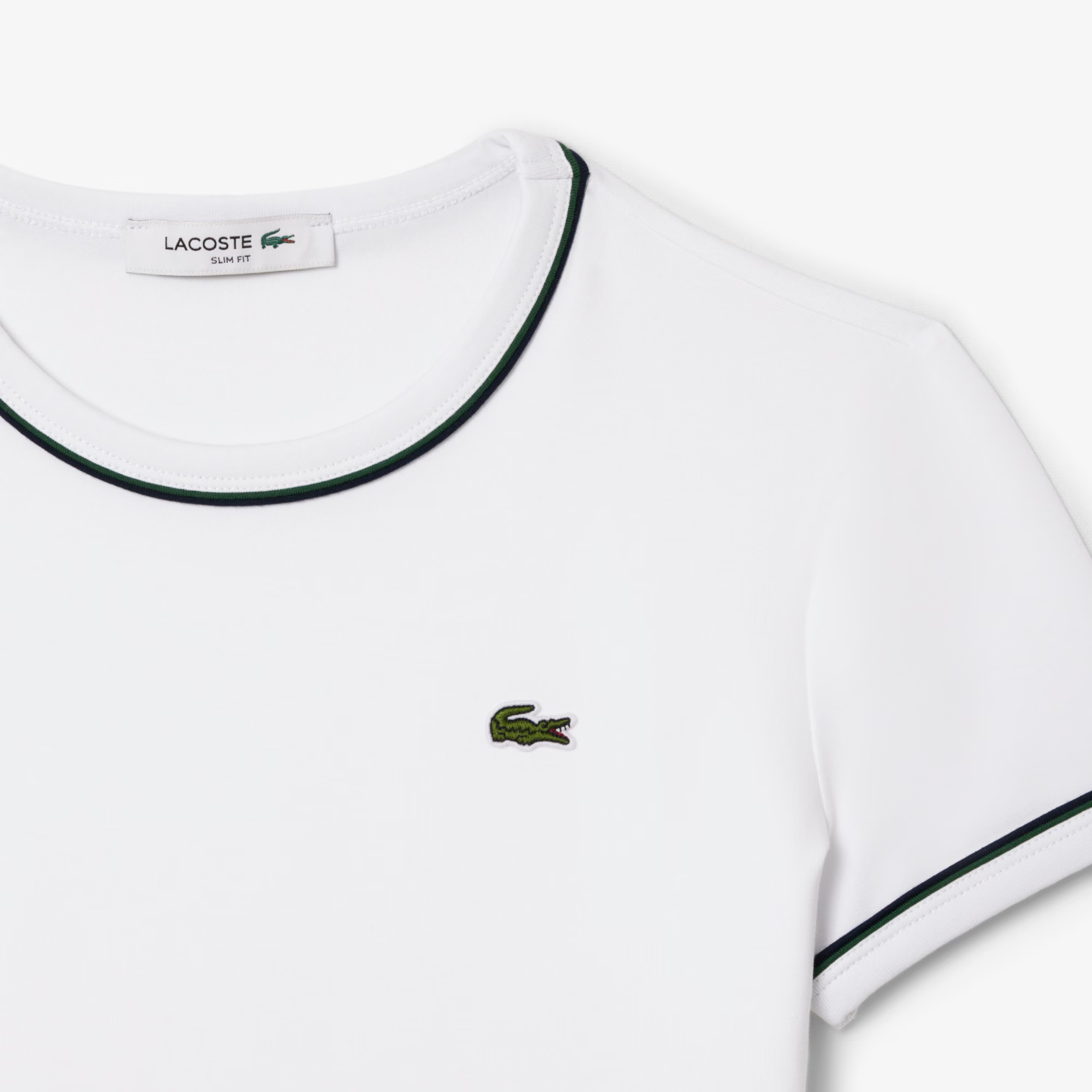 LACOSTE CAMISETA DE PUNTO JERSEY CON RIBETE BLANCO TF5289-FMB