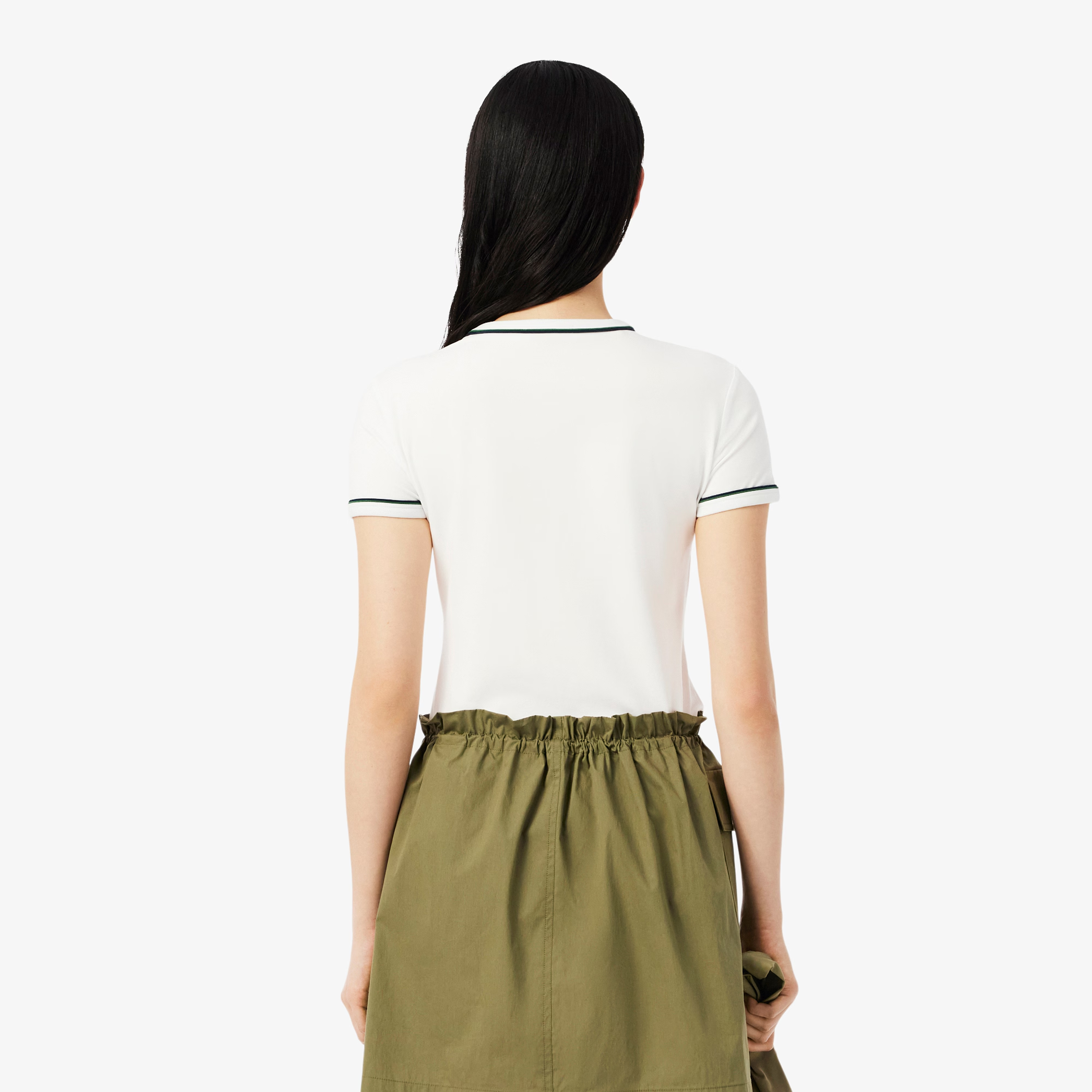 LACOSTE CAMISETA DE PUNTO JERSEY CON RIBETE BLANCO TF5289-FMB