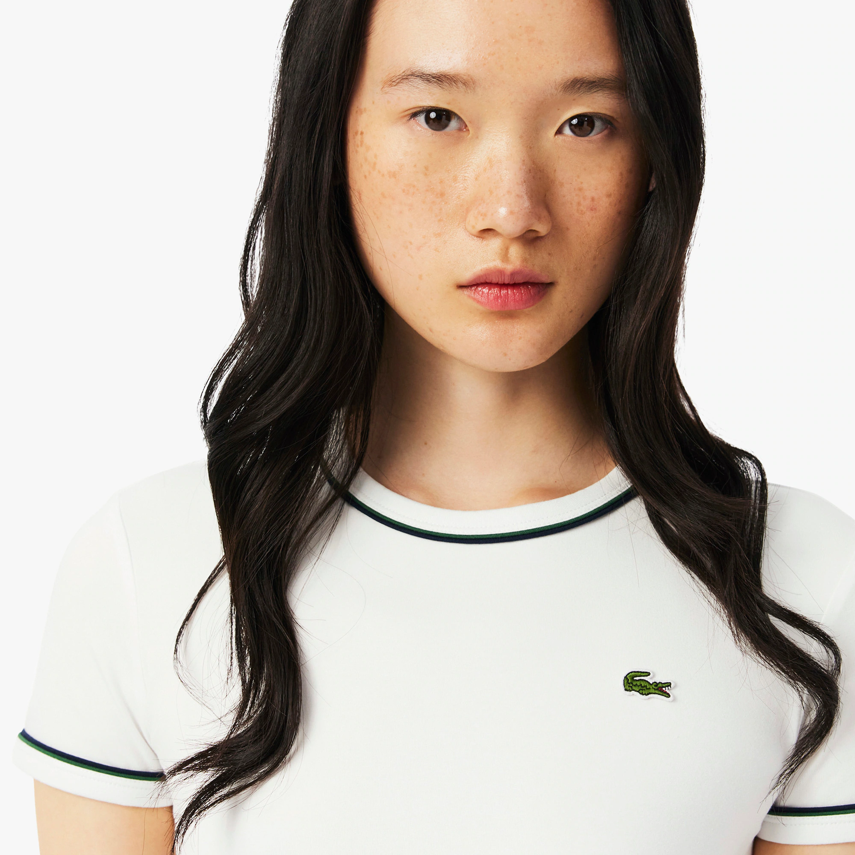 LACOSTE CAMISETA DE PUNTO JERSEY CON RIBETE BLANCO TF5289-FMB