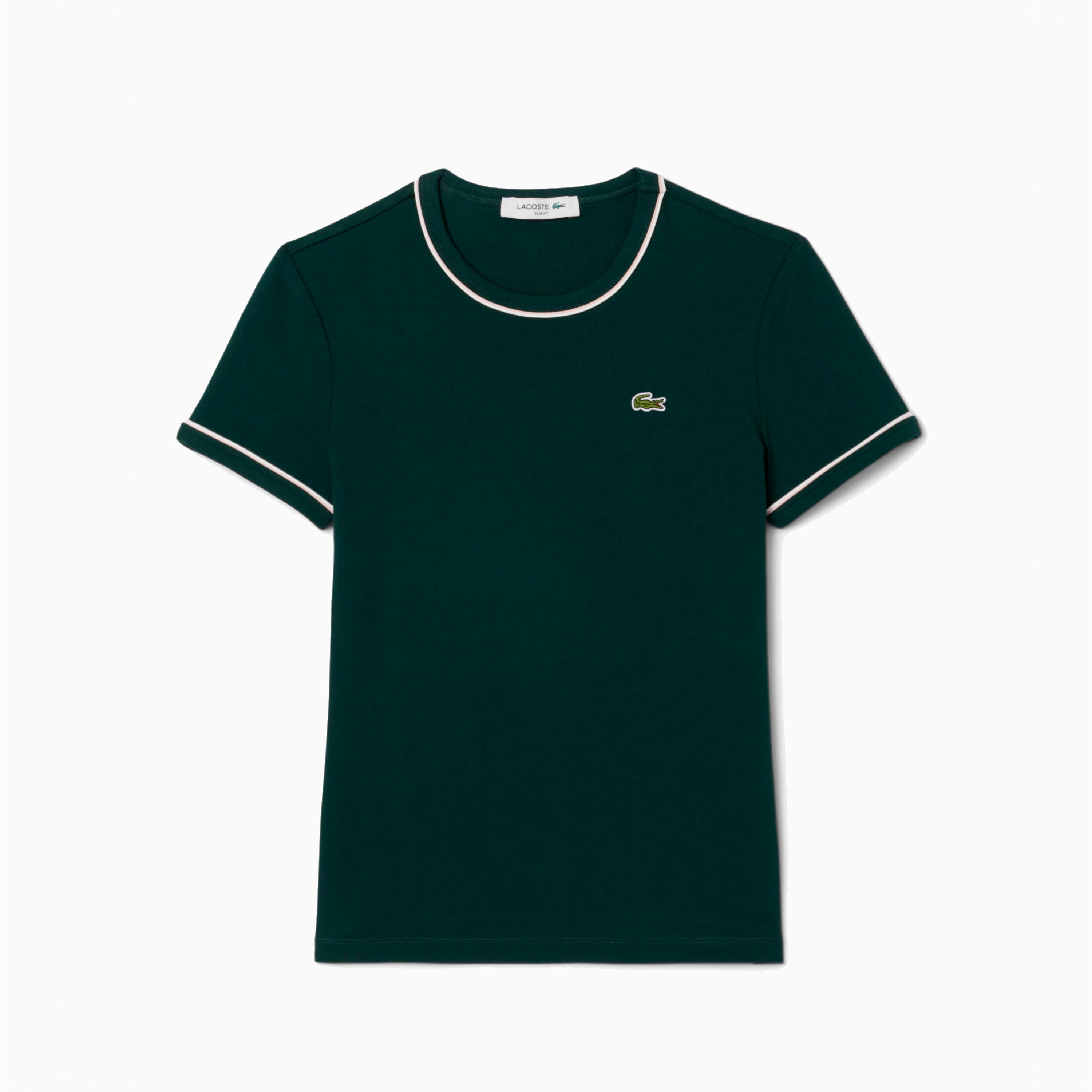 LACOSTE CAMISETA DE PUNTO JERSEY CON RIBETE VERDE TF5289-AIG