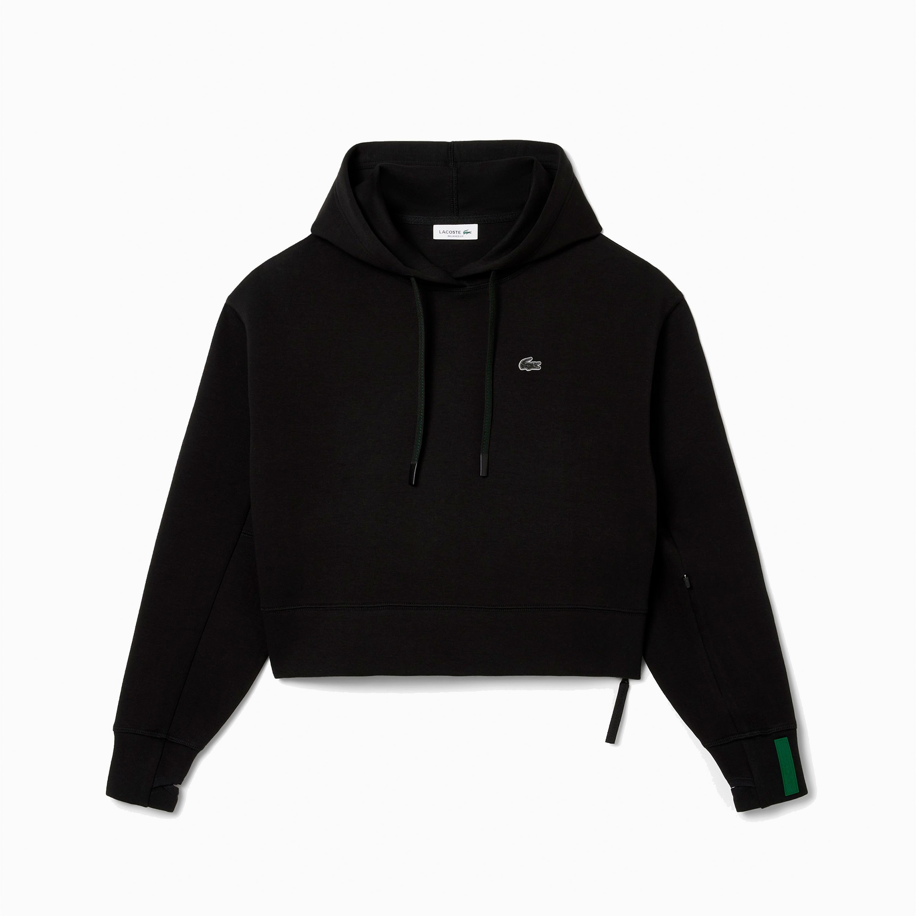 LACOSTE CROP HOODIE BLACK SF0281-031