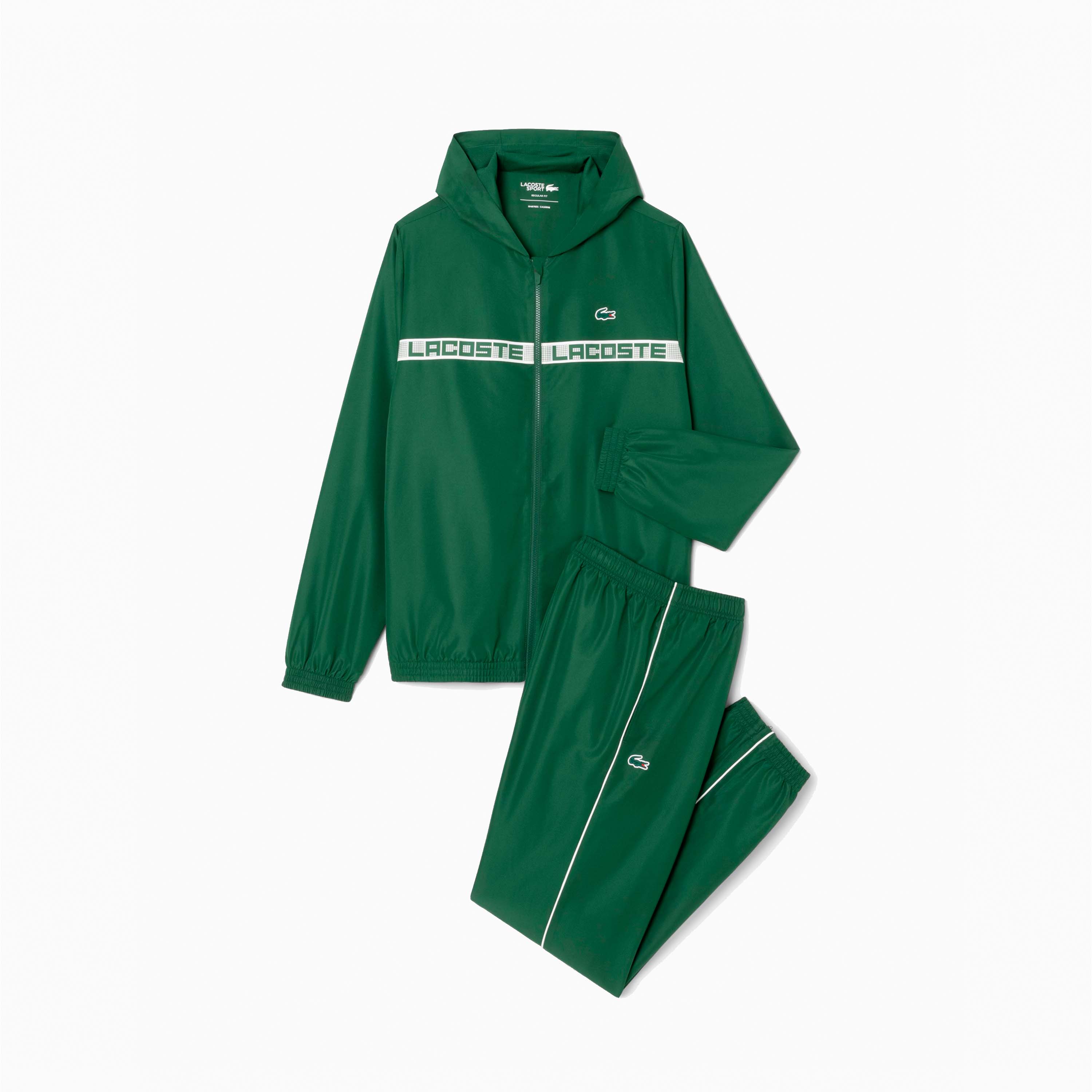 LACOSTE LOGO STRIPE TENNIS TRACKSUIT PINE GREEN WH4757-132
