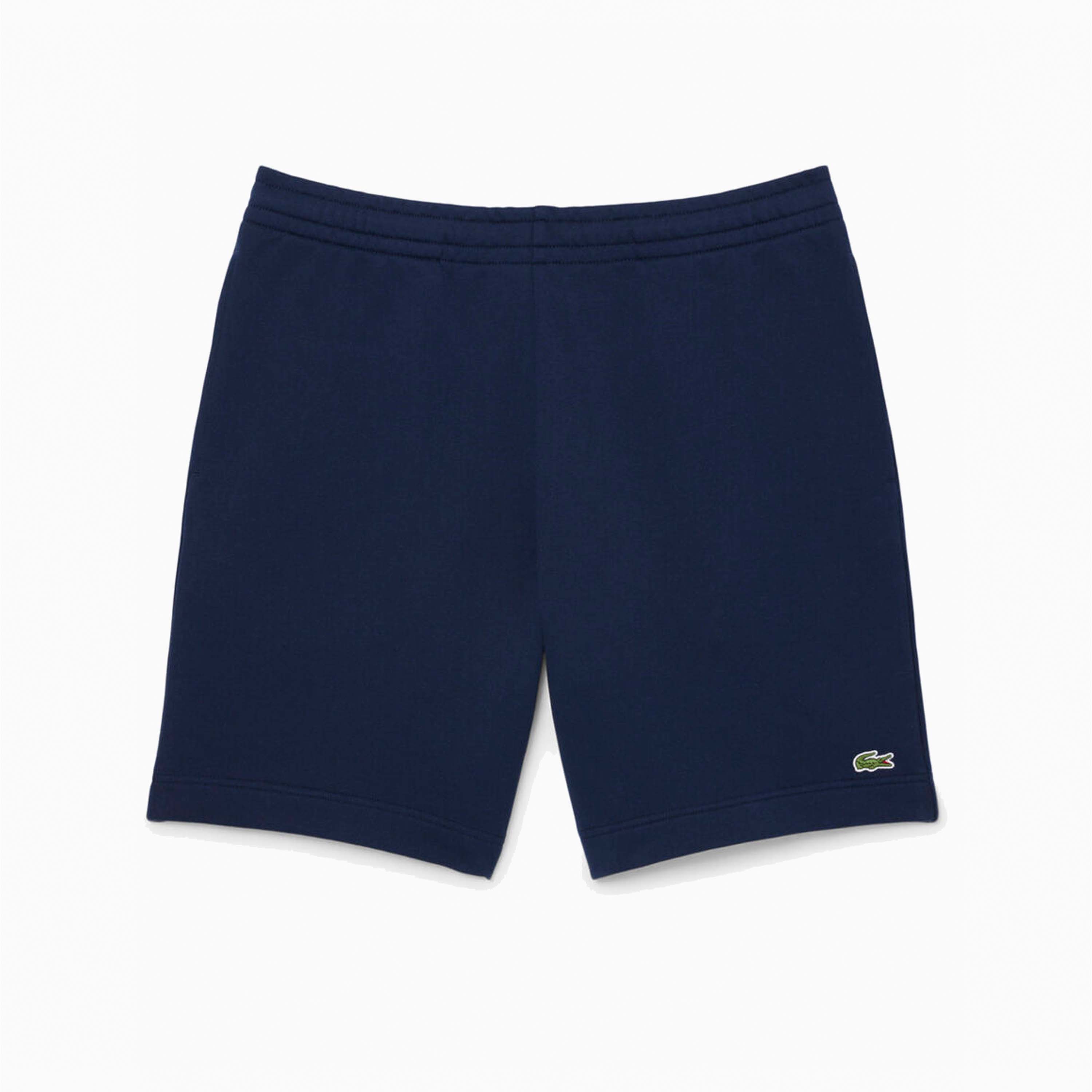 LACOSTE CALÇÕES DE FLEECE DE ALGODÃO REGULAR FIT MARINE GH9860-166