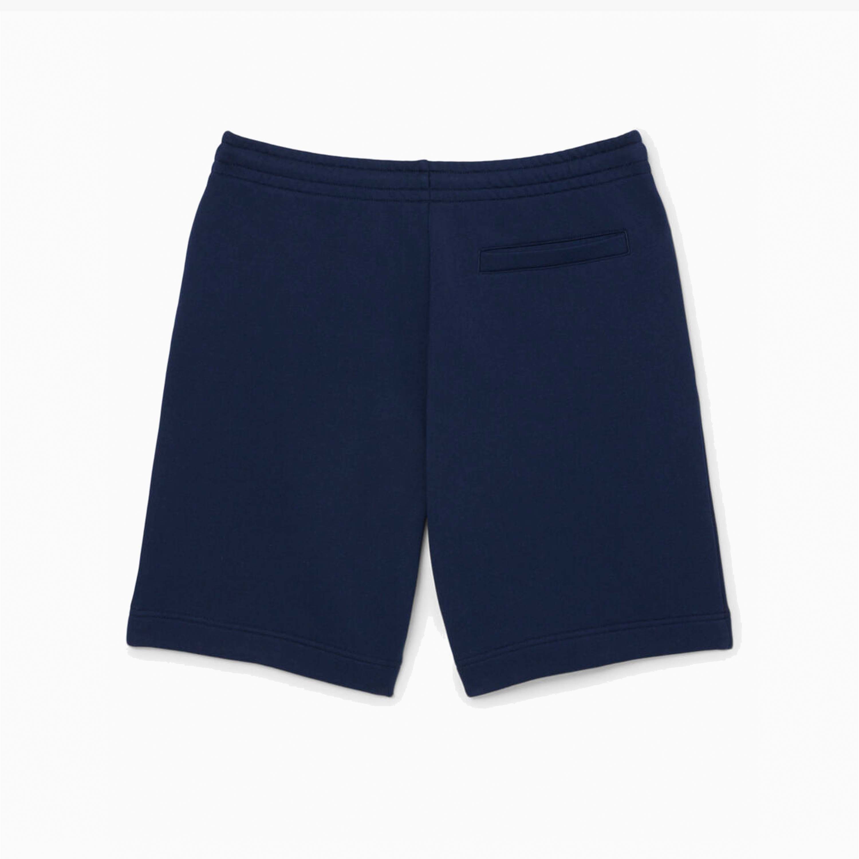 LACOSTE CALÇÕES DE FLEECE DE ALGODÃO REGULAR FIT MARINE GH9860-166