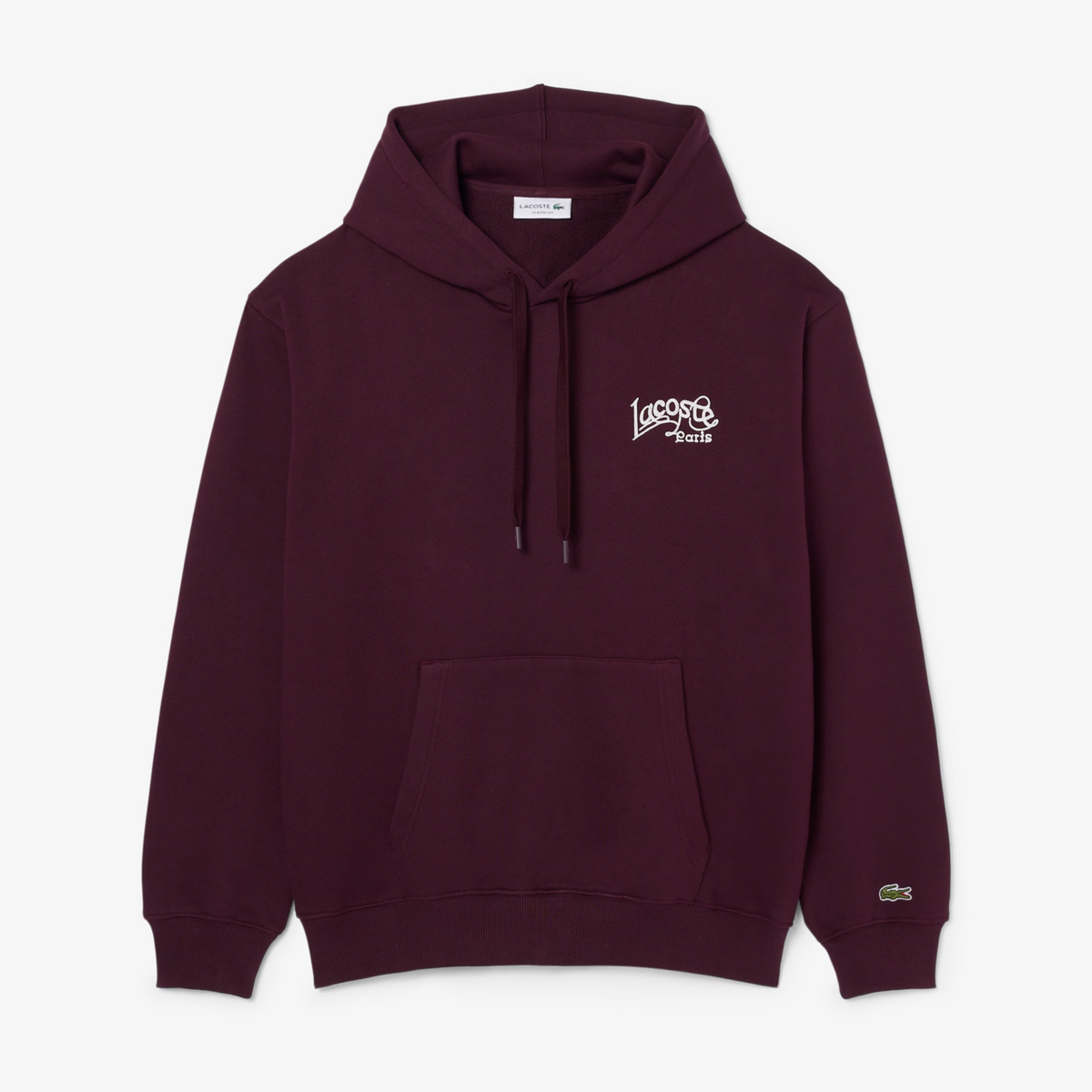 LACOSTE SUDADERA CON CAPUCHA Y BORDADOS DE LA MARCA BORDEAUX FONCE SH9987