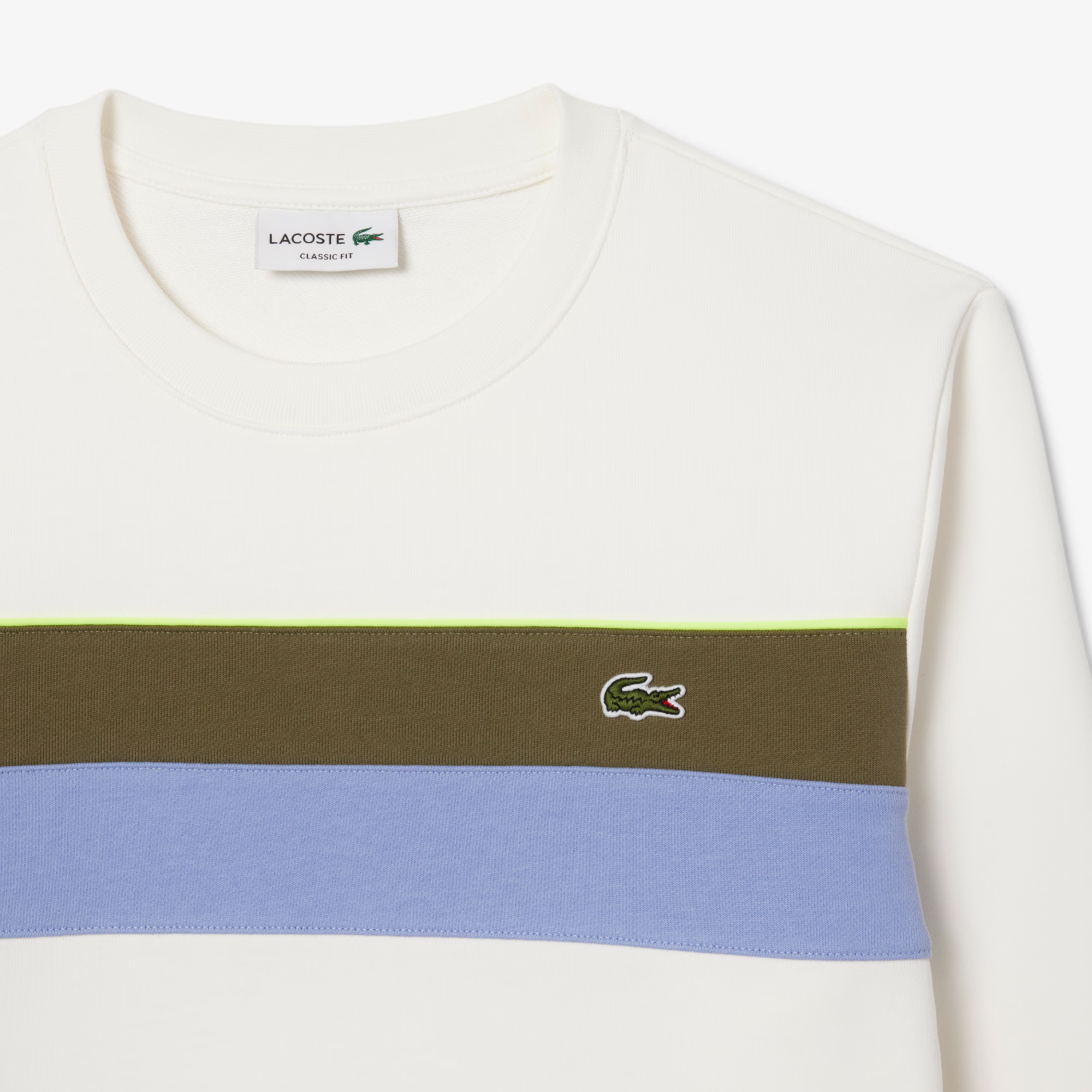 LACOSTE SWEATSHIRT COLOR BLOCK WHITE SH5498-9IV