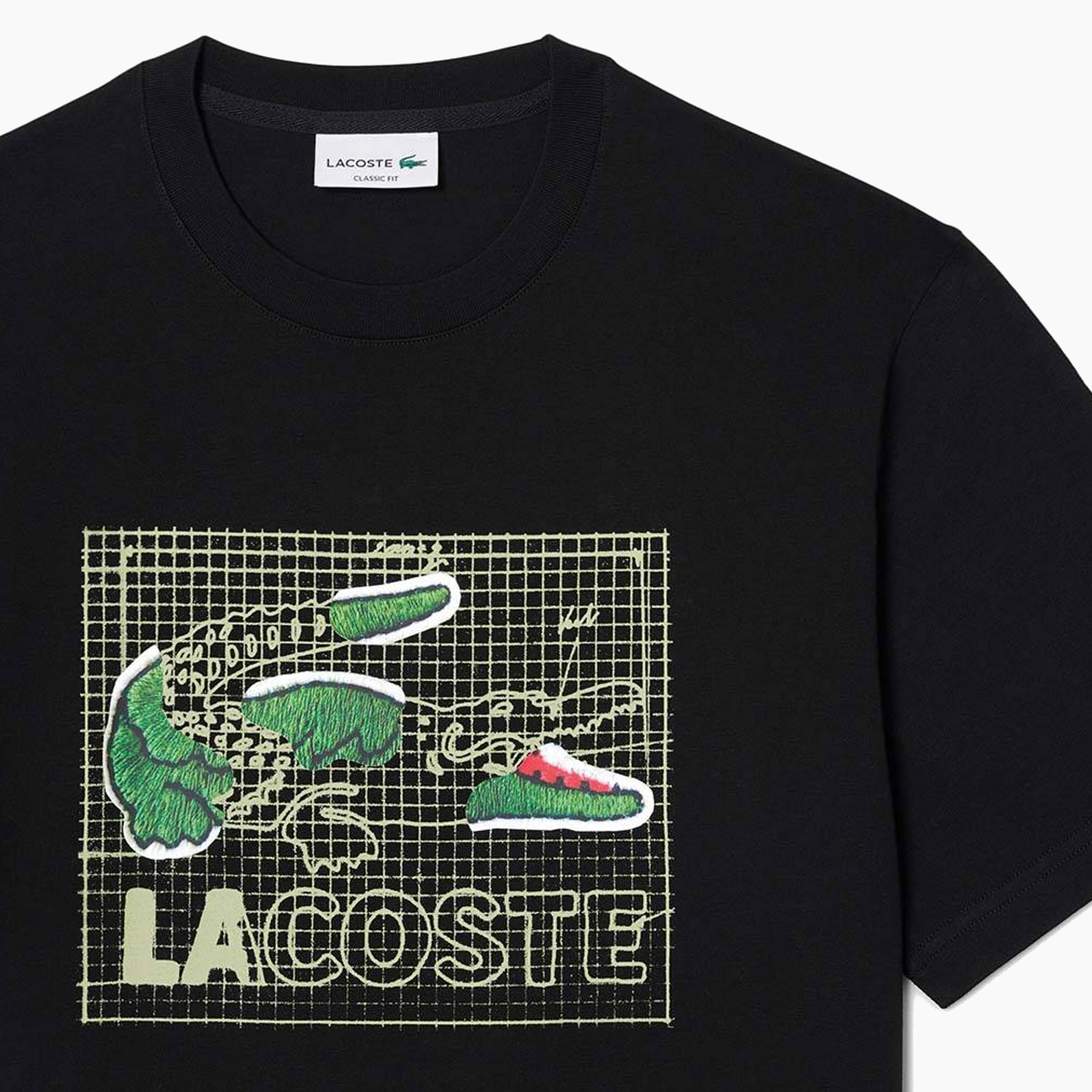 LACOSTE T-SHIRTS CREWNECK MALE BLACK TH1446-031