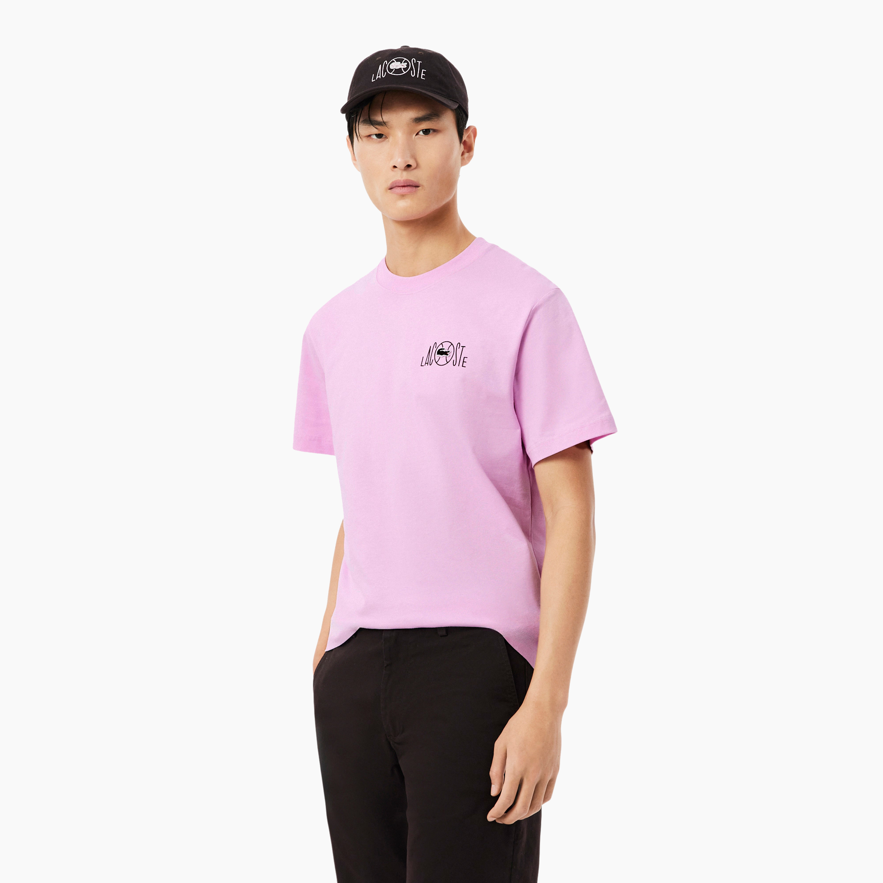 LACOSTE T-SHIRTS CREWNECK MALE PINK TH2197-Z4H